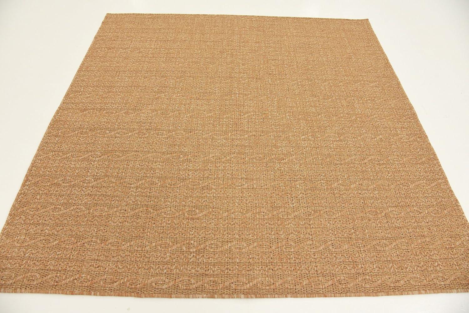 Unique Loom 6' 1 x 6' 1 Square Light Brown Outdoor Modern Links Area Rug