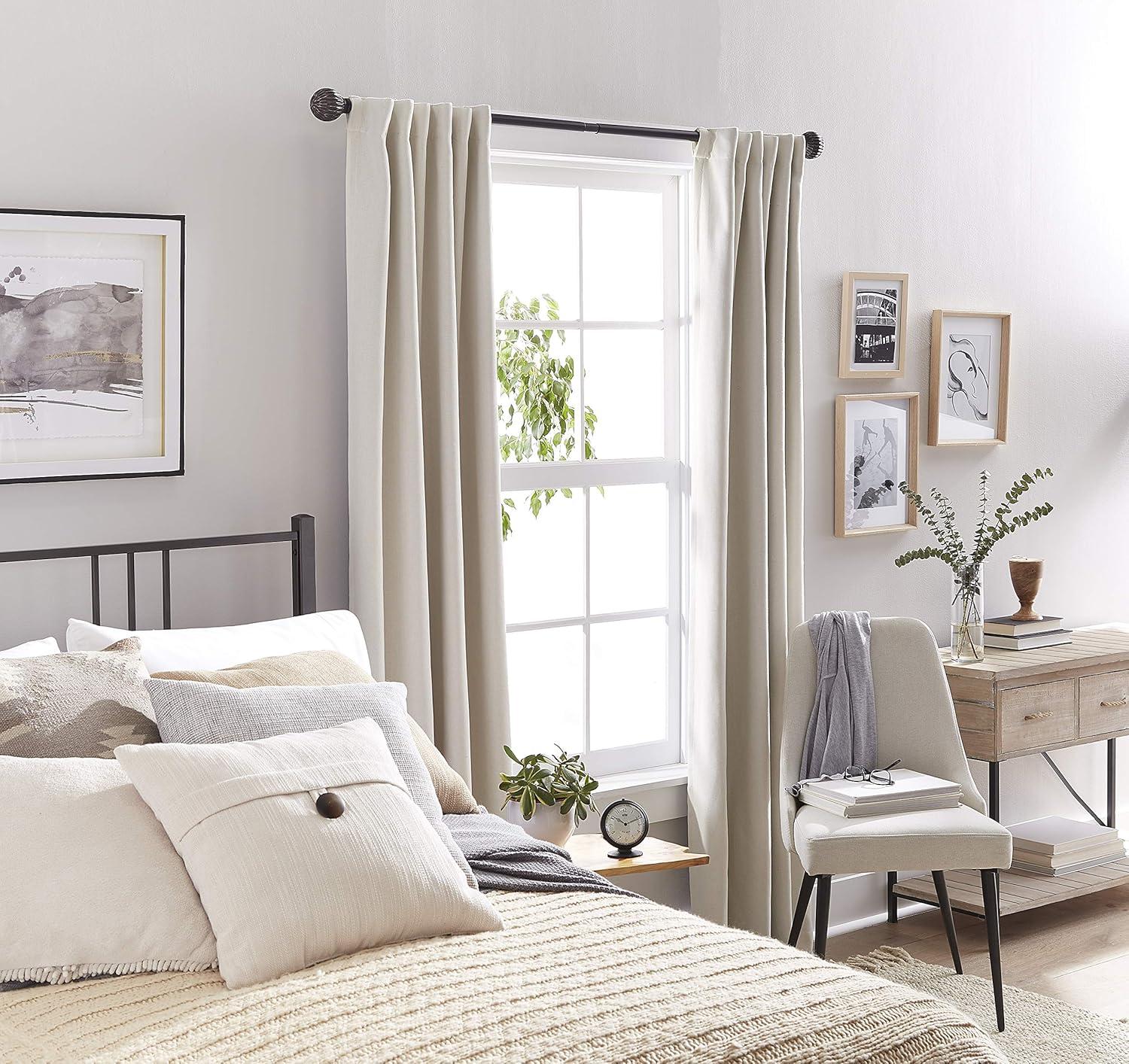 SnugSet Aiden Steel Adjustable Single Curtain Rod