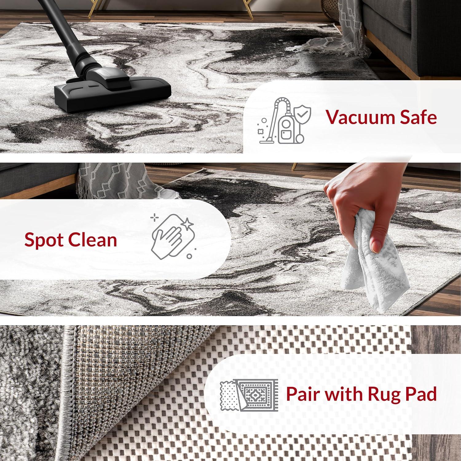 Nuloom Remona Abstract 9x12 Indoor Area Rug for Living Room Bedroom Dining Room Kitchen, Grey/Ivory