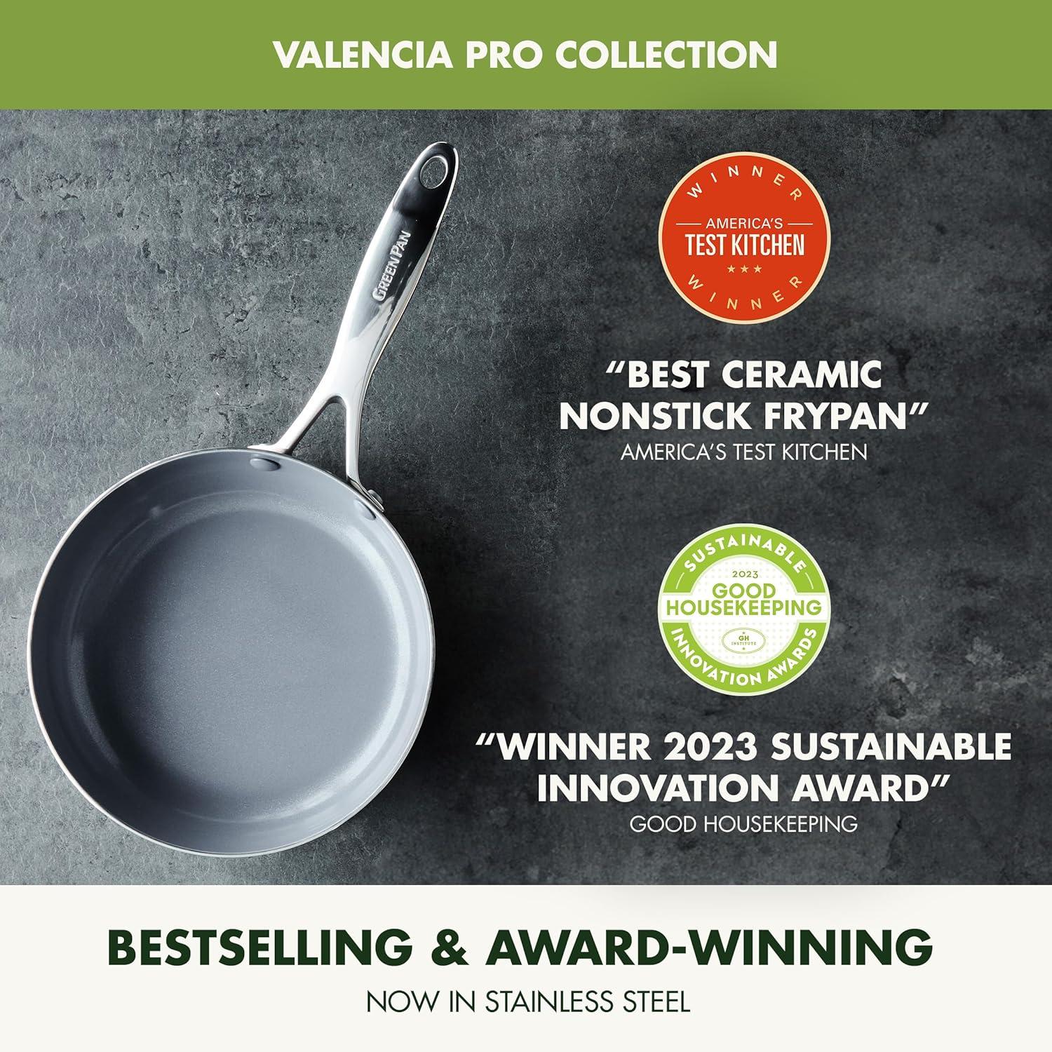 Valencia Pro Stainless Steel 10-Piece Nonstick Cookware Set