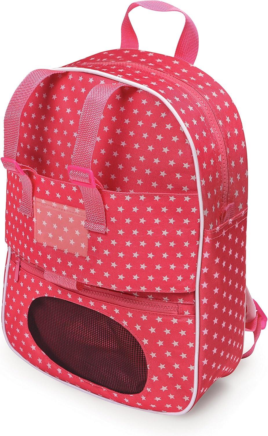 Badger Basket Doll Travel Backpack with Plush Friend Compartment - Star Pattern