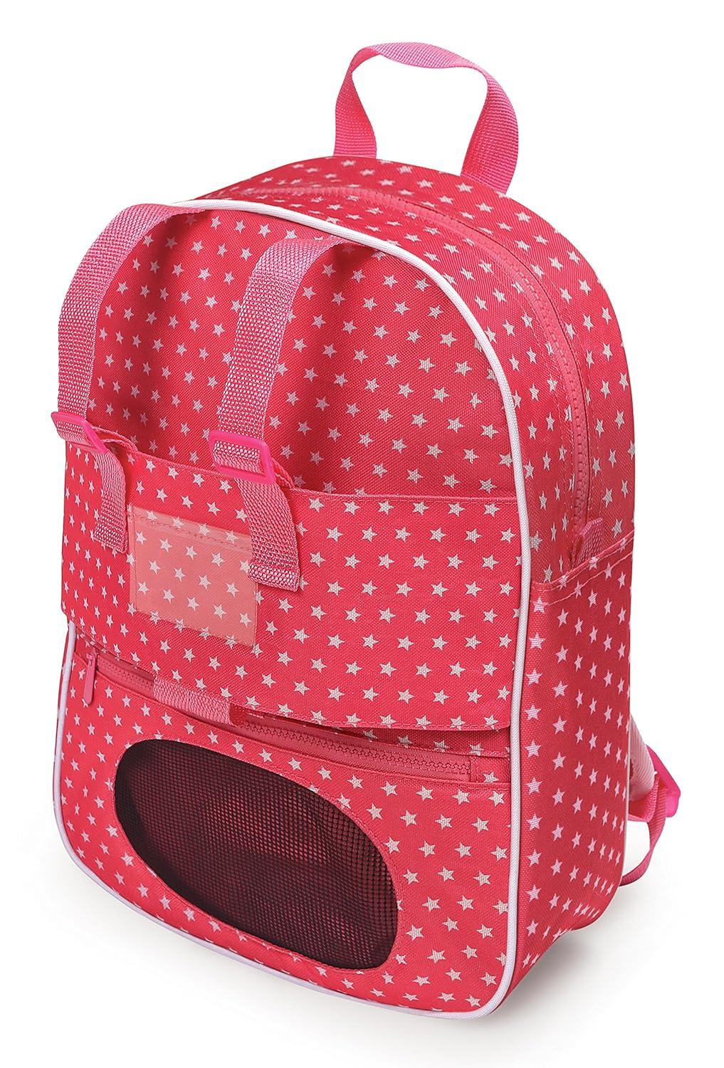 Badger Basket Doll Travel Backpack with Plush Friend Compartment - Star Pattern
