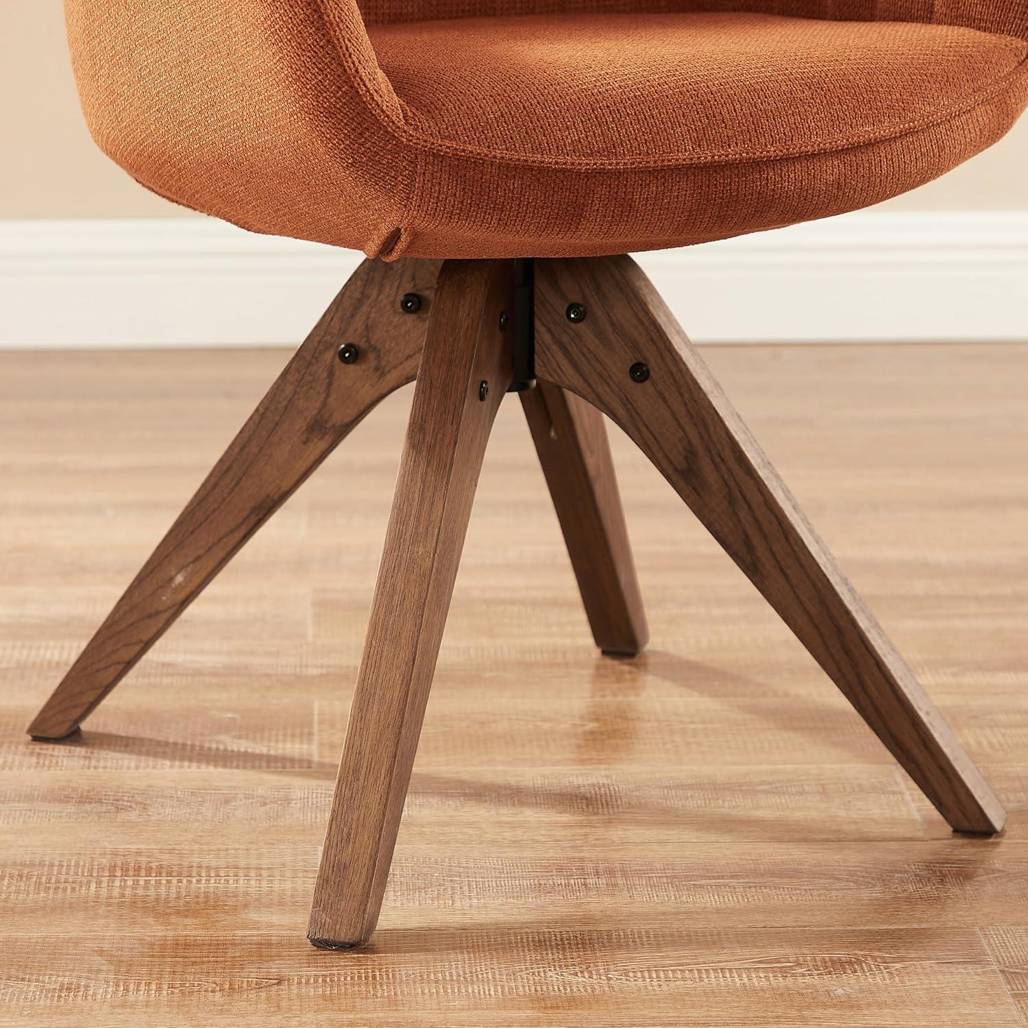 Art Leon Modern Swivel Fabric Accent Desk Chair with Beech Wood Legs, Yellow