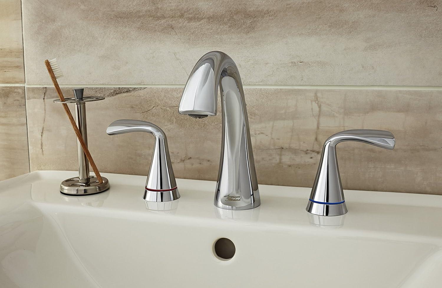 Fluent Satin Nickel Double Handle Widespread Bathroom Faucet