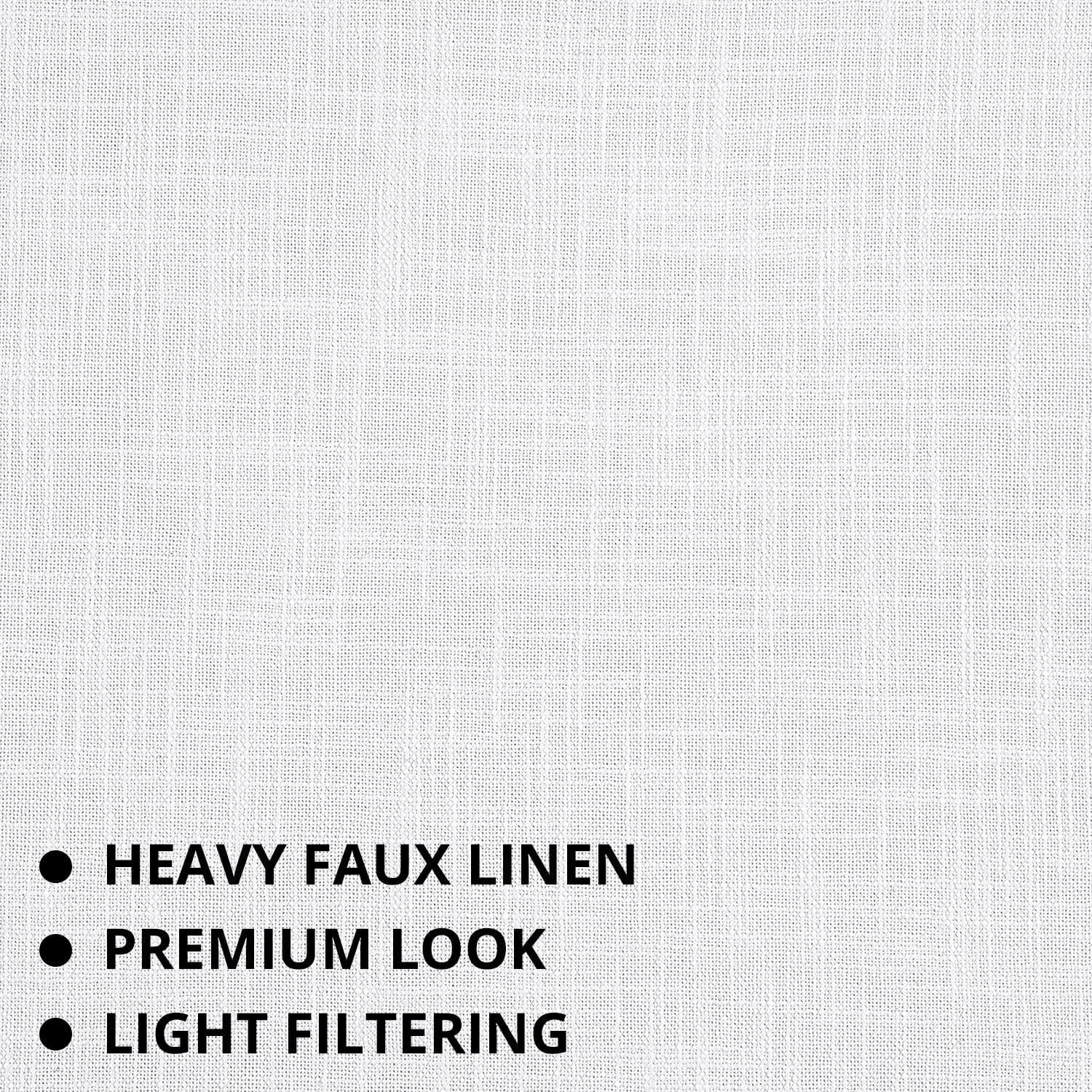 Rice White Heavy Faux Linen Curtain (1 Panel), Rice White, 50W X 120L