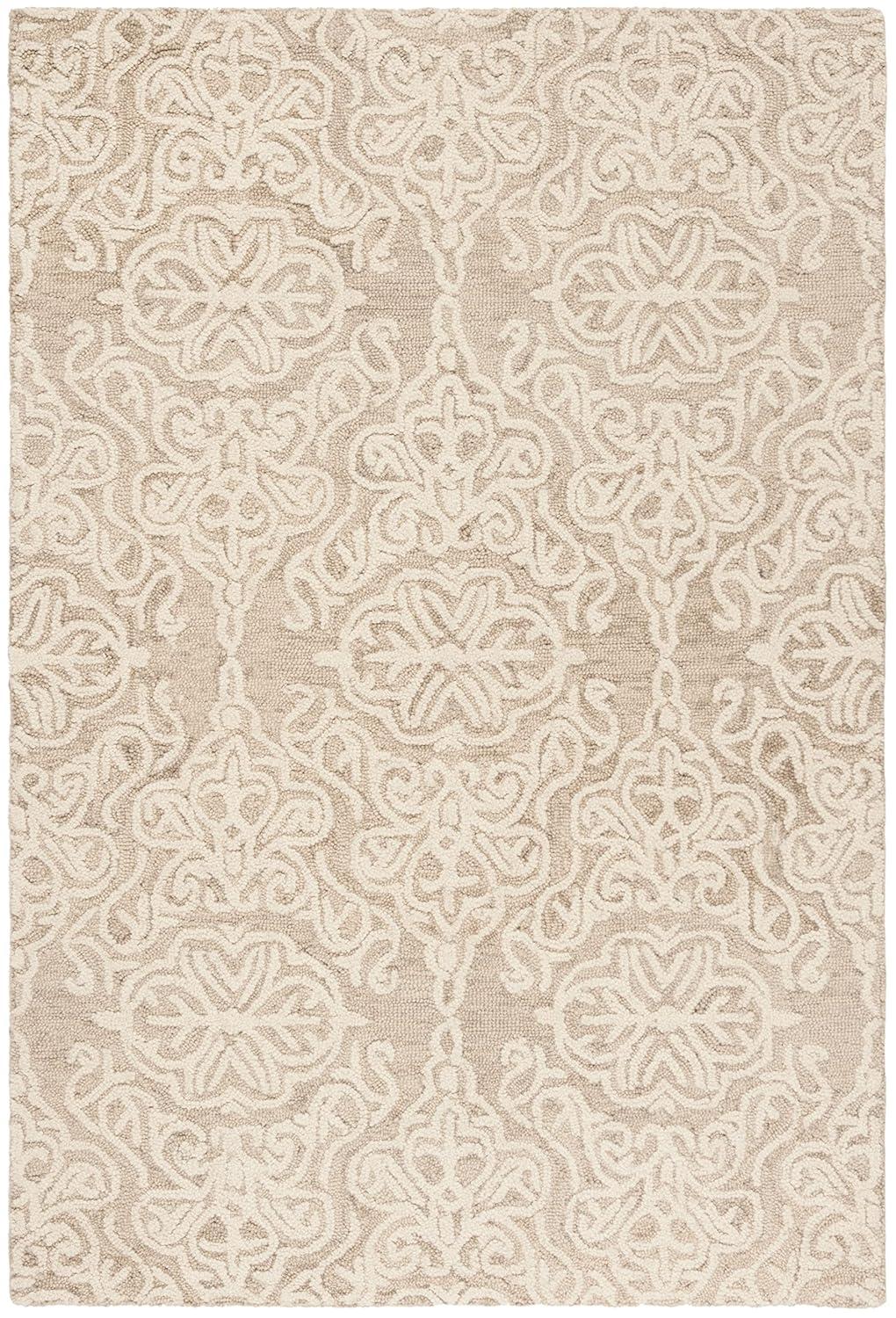 Blossom BLM112 Hand Tufted Indoor Area Rug - Beige/Ivory - 4'x6' - Safavieh