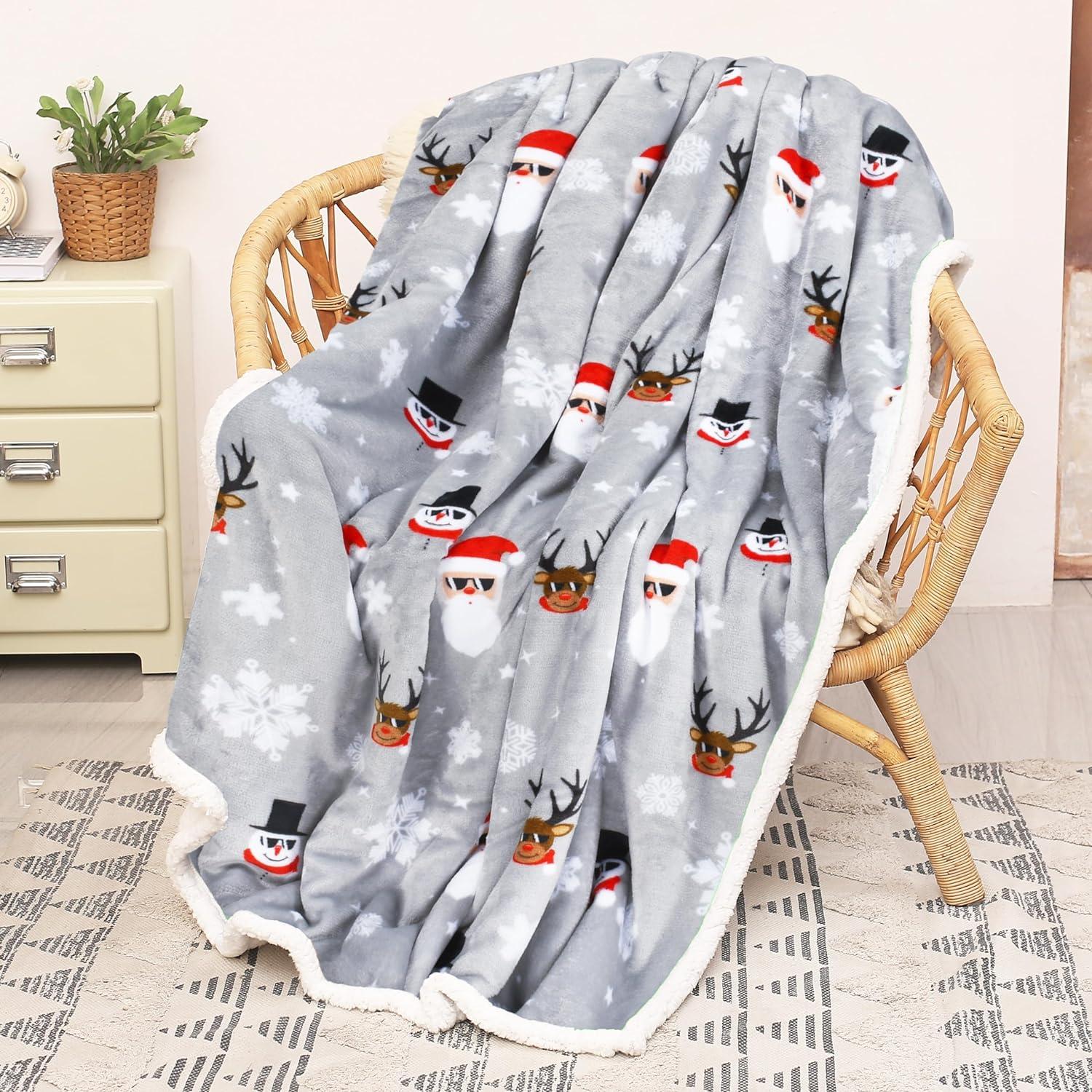 Catalonia Christmas Fleece PlushThrow Blanket, Ultra Soft Cozy Fleece Blanket for Bed Couch, TV Bed Fuzzy Blanket, Fluffy Comfy Warm Throws, 50"x60"