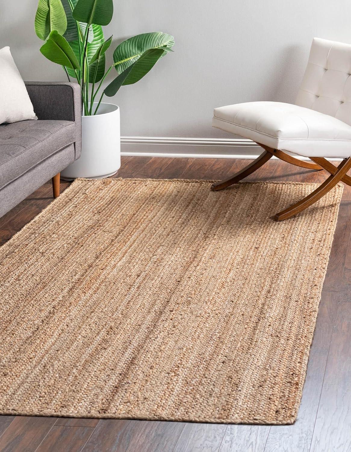 Unique Loom 8'x11' Braided Jute Dhaka Natural Indoor Area Rug