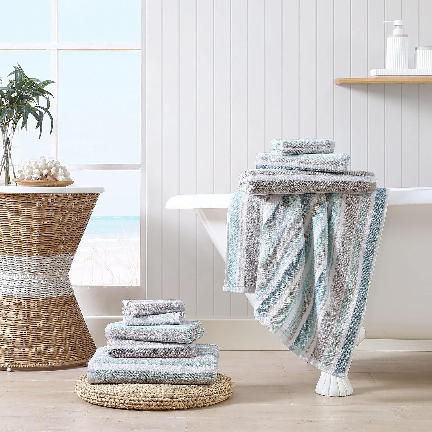 Ocean Bay Gray Cotton 3-Piece Towel Set