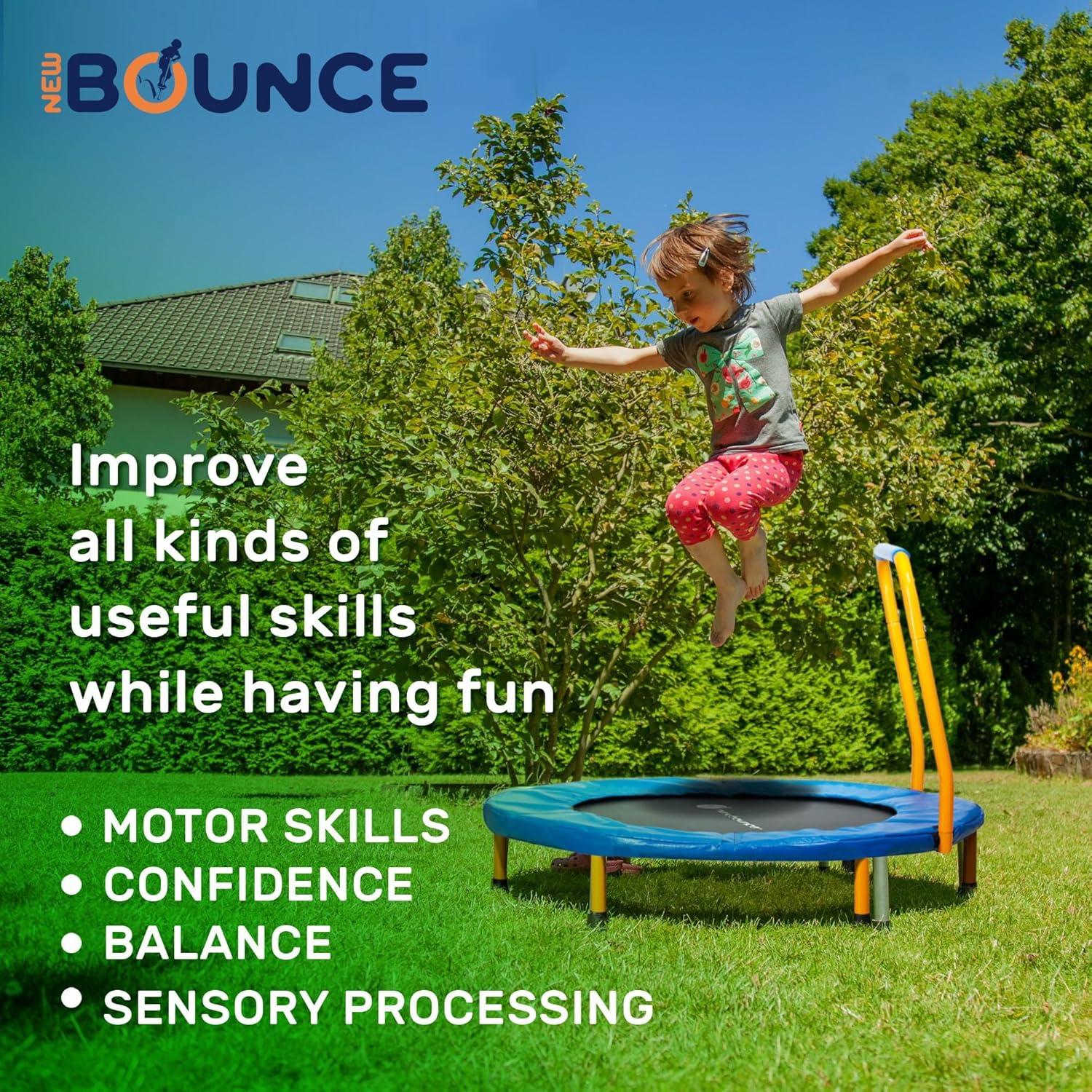 New Bounce New Bounce Mini Trampoline - Foldable Trampoline for Children and Adults - Holds Up to 220 Lbs