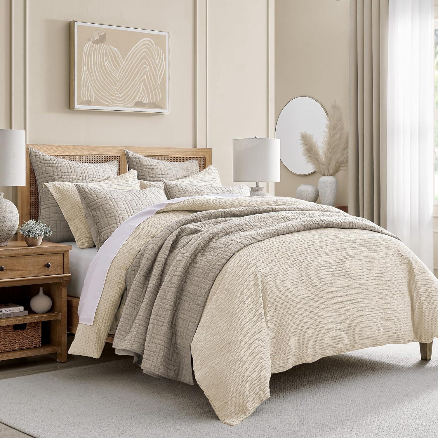 Cloud Waffle Cream Twin Comforter Set - Levtex Home