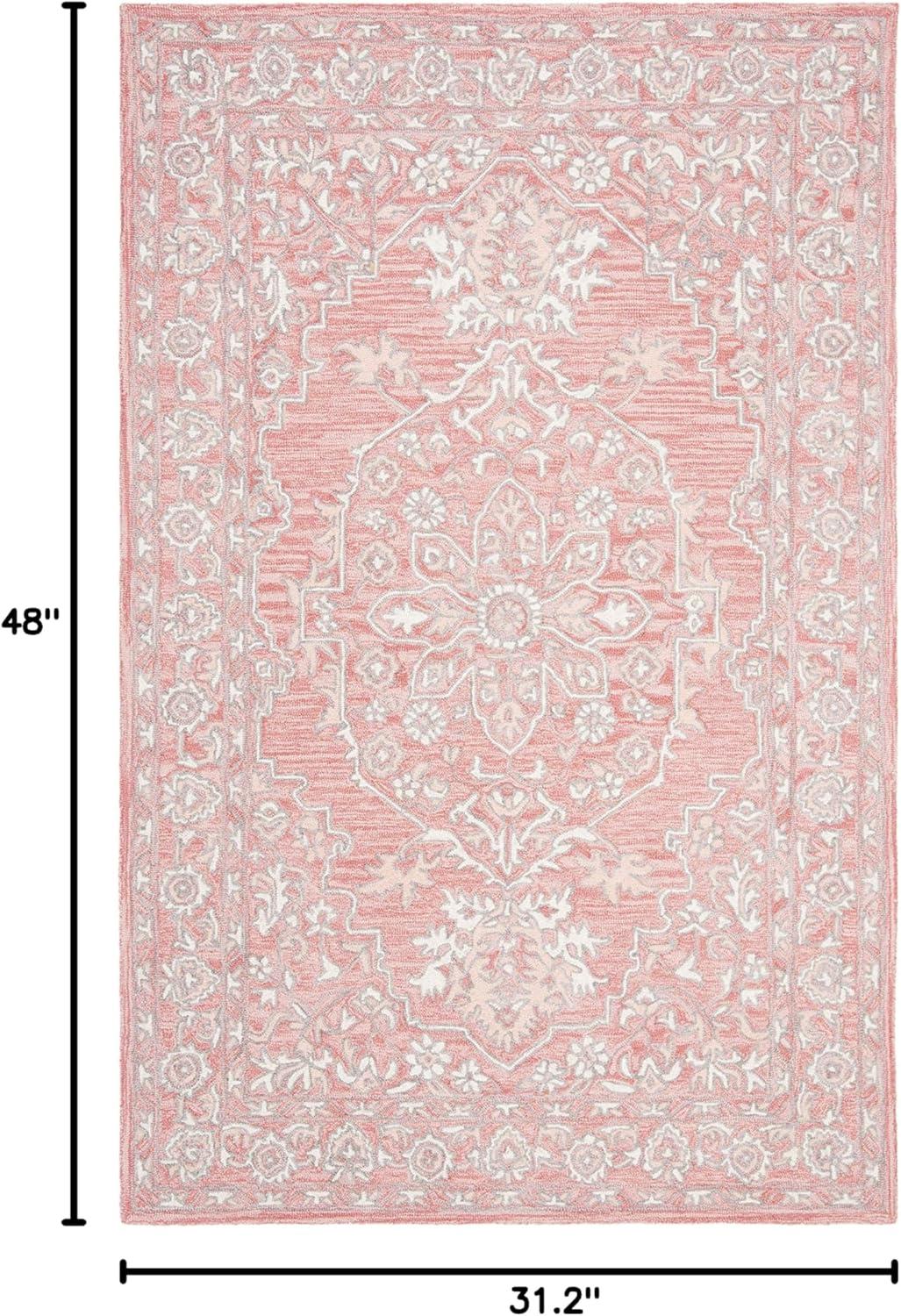 SAFAVIEH Micro-Loop Britton Oriental Area Rug, Pink/Ivory, 2'6" x 4'