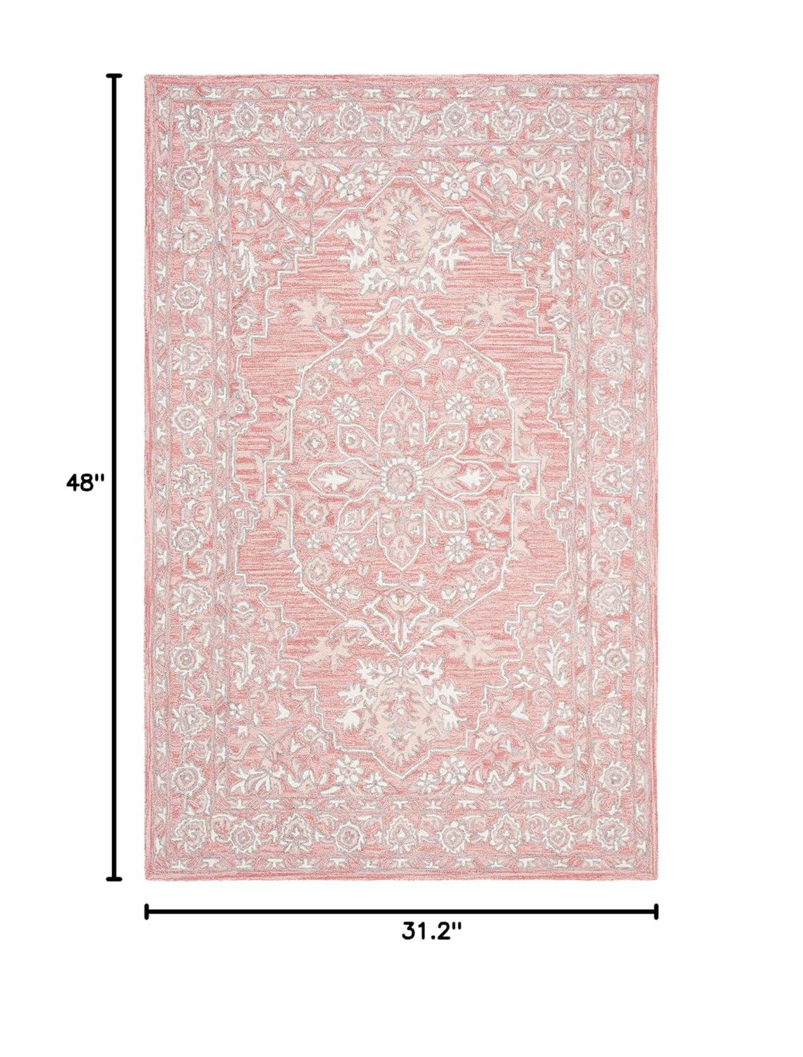 SAFAVIEH Micro-Loop Britton Oriental Area Rug, Pink/Ivory, 2'6" x 4'