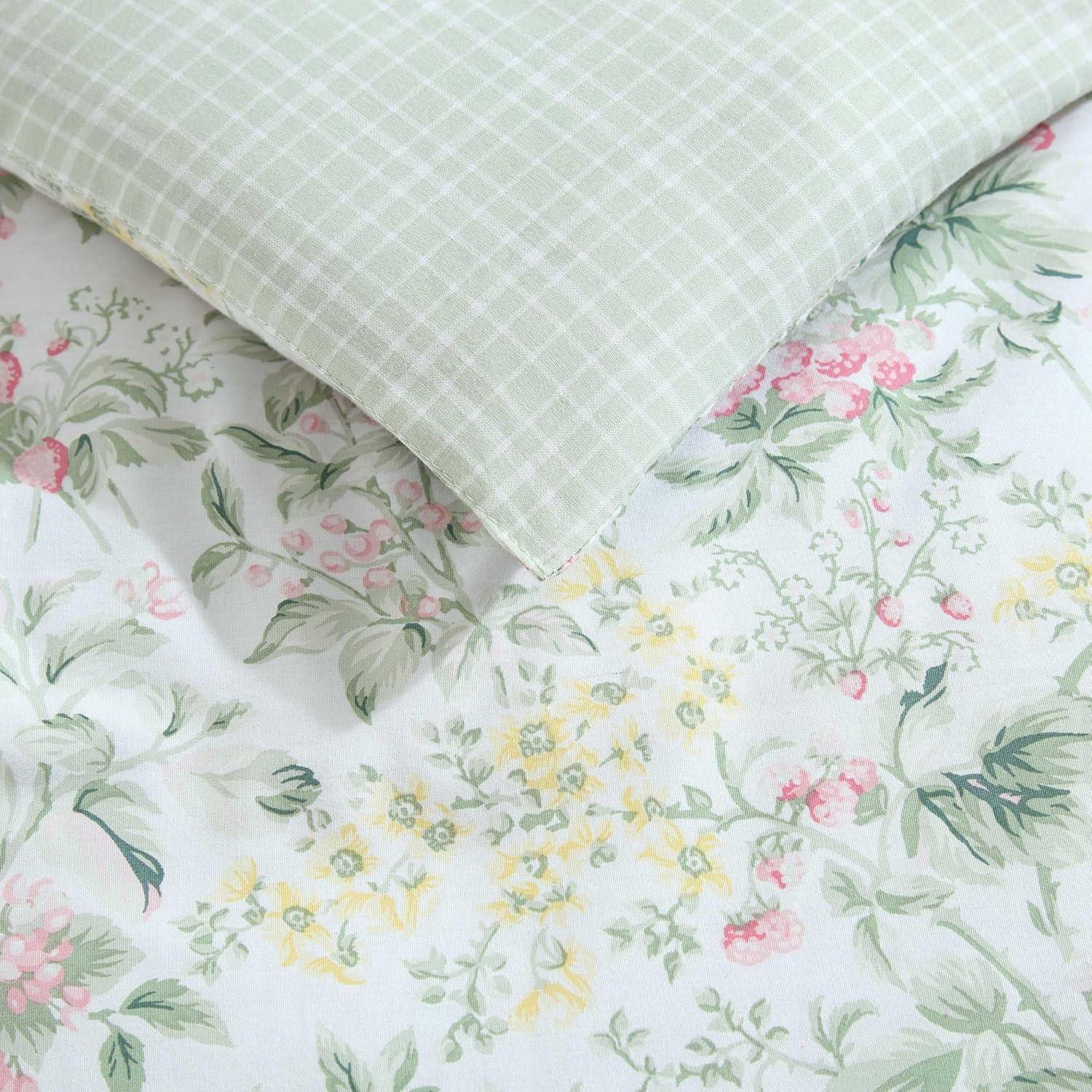 Laura Ashley Laura Ashley Bramble Floral Cotton Reversible Comforter Set