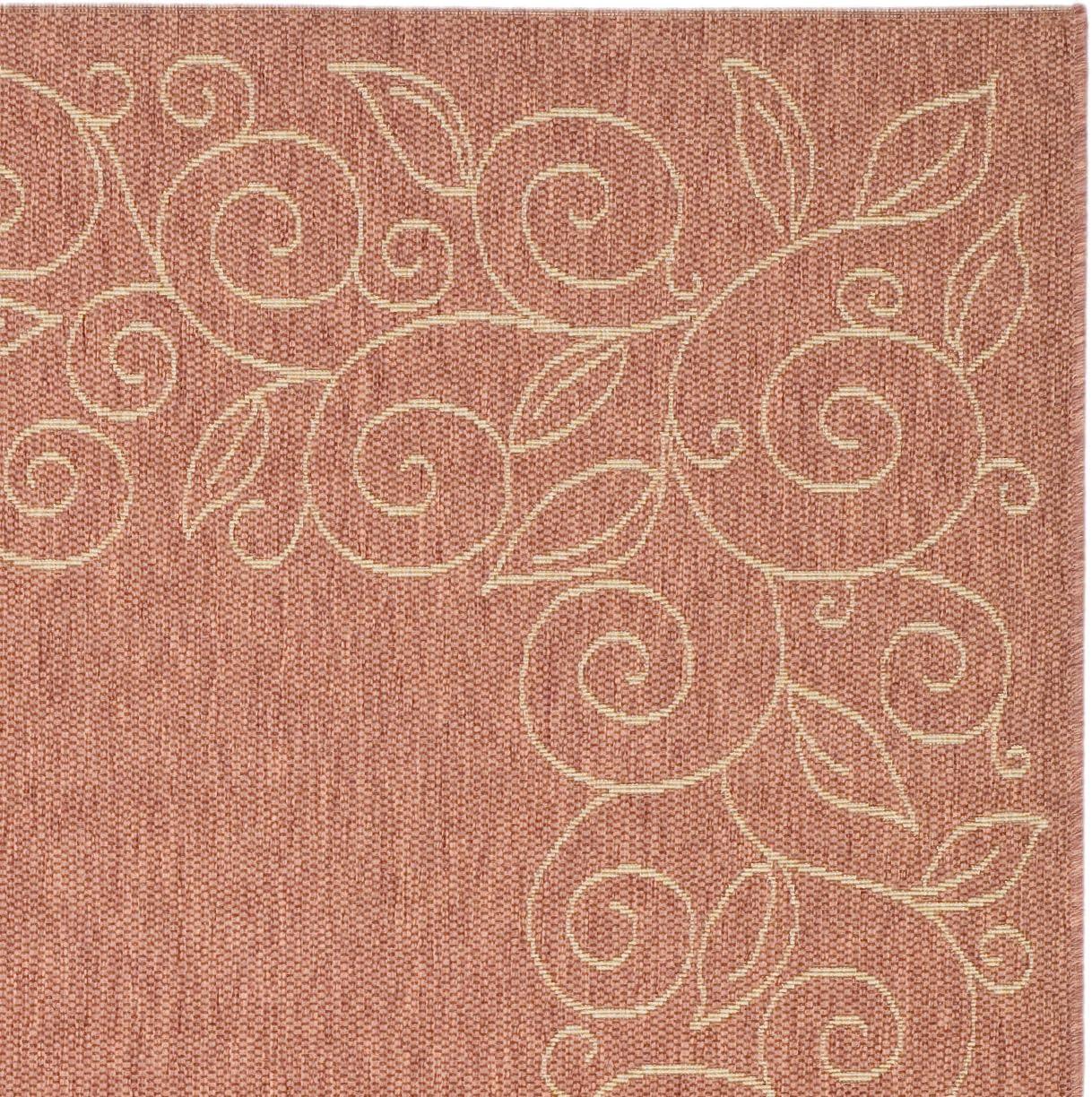 Courtyard CY5139 Power Loomed Indoor and Outdoor Area Rug - Terracotta/Beige - 5'3"x7'7" - Safavieh