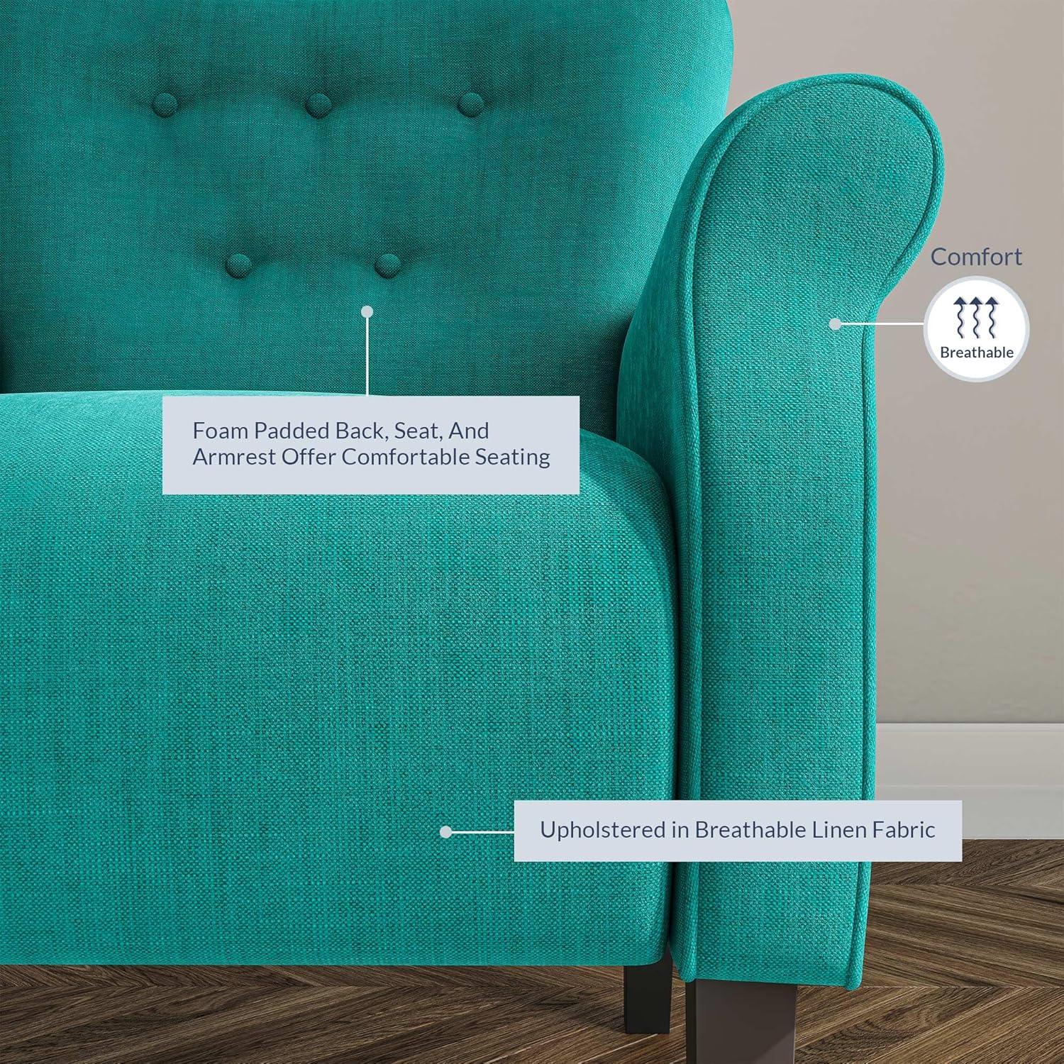 BELLEZE Accent Chair Armchair for Living Room - Allston (Mallard Teal)