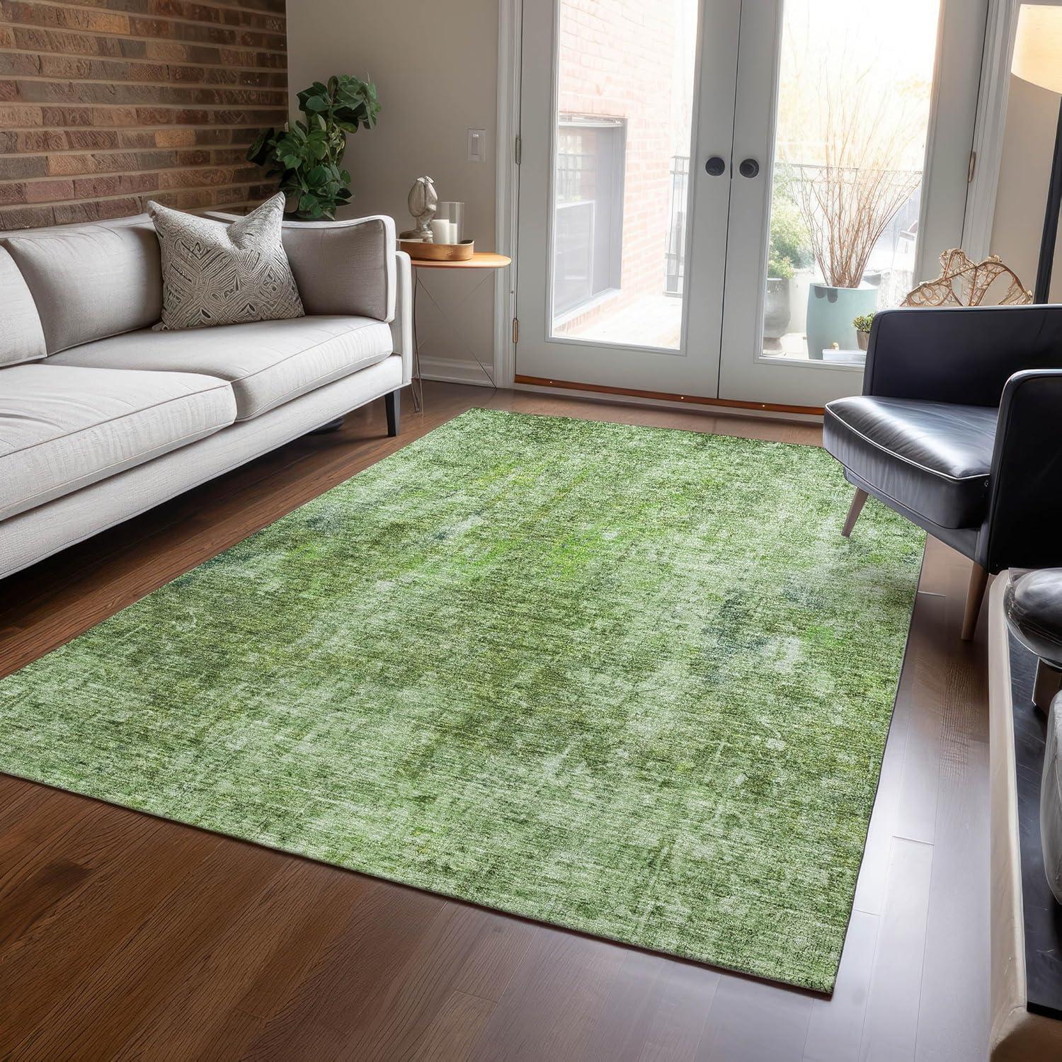 Addison Rugs Chantille Indoor/Outdoor Transitional Abstract Olive Washable Rectangle Rug, 3' x 5'