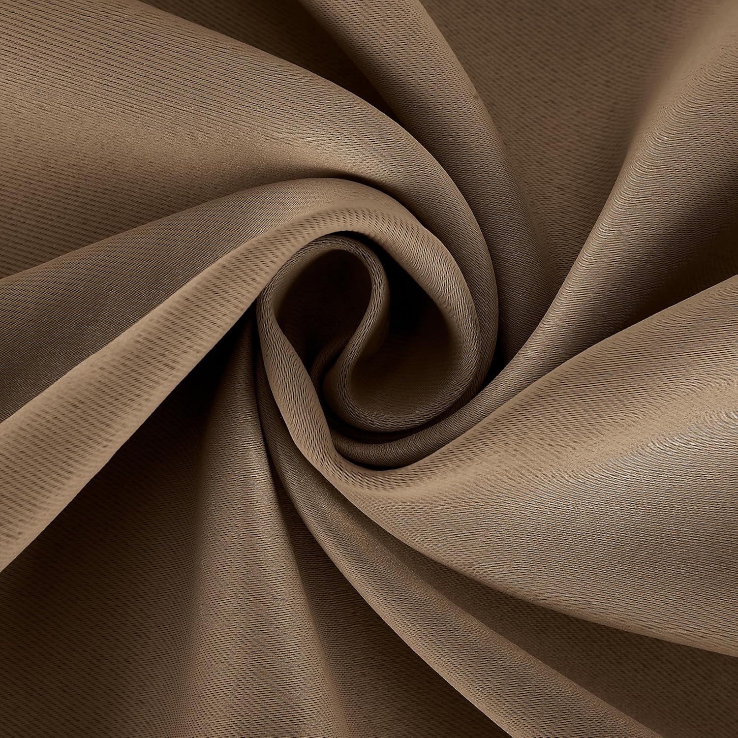 40"x54" Sun Zero Blackout Kenneth Energy Saving Grommet Curtain Panel Barley Brown: Solid Polyester Indoor Curtain