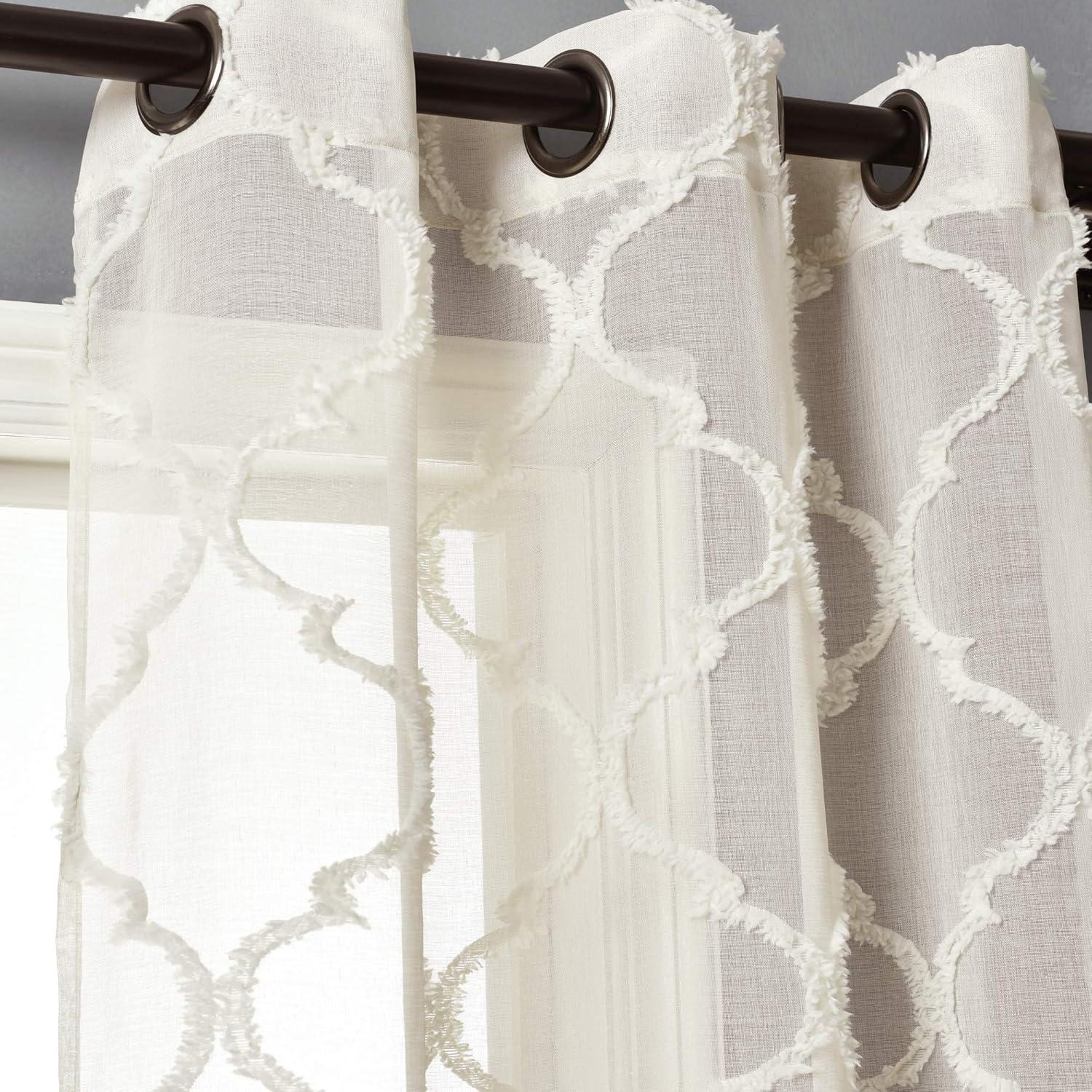 Lush Decor Avon Trellis Sheer Polyester Sheer Curtain Pair (Set of 2)