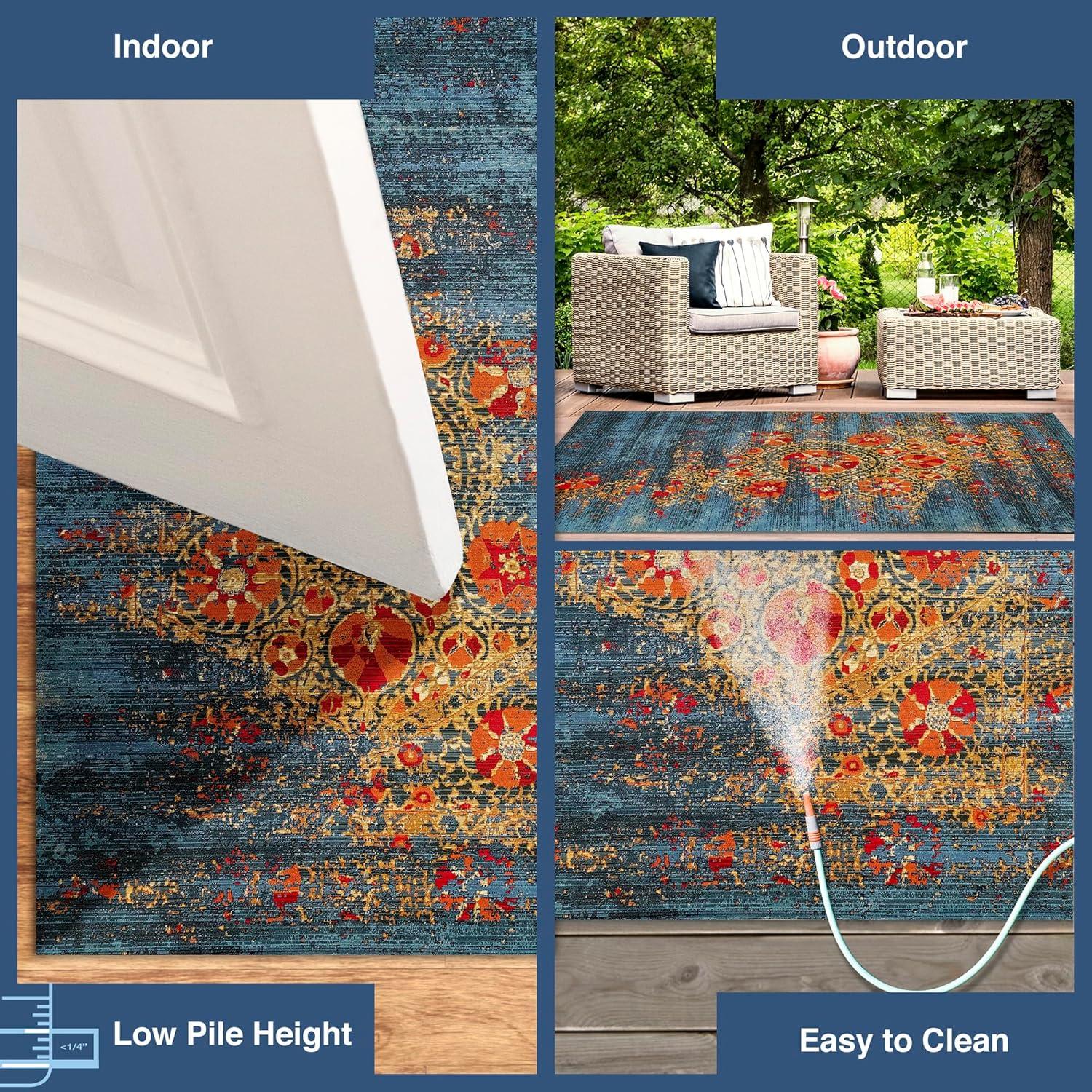 Liora Manne Marina Suzanie Indoor/Outdoor Area Rug Blue 3'11" x 5'10"