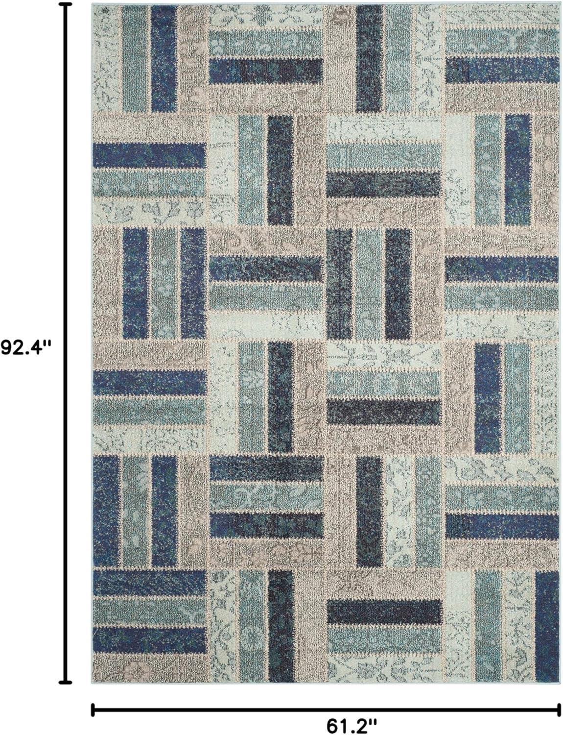 Monaco MNC214 Power Loomed Indoor Area Rug - Grey/Blue - 5'1"x7'7" - Safavieh