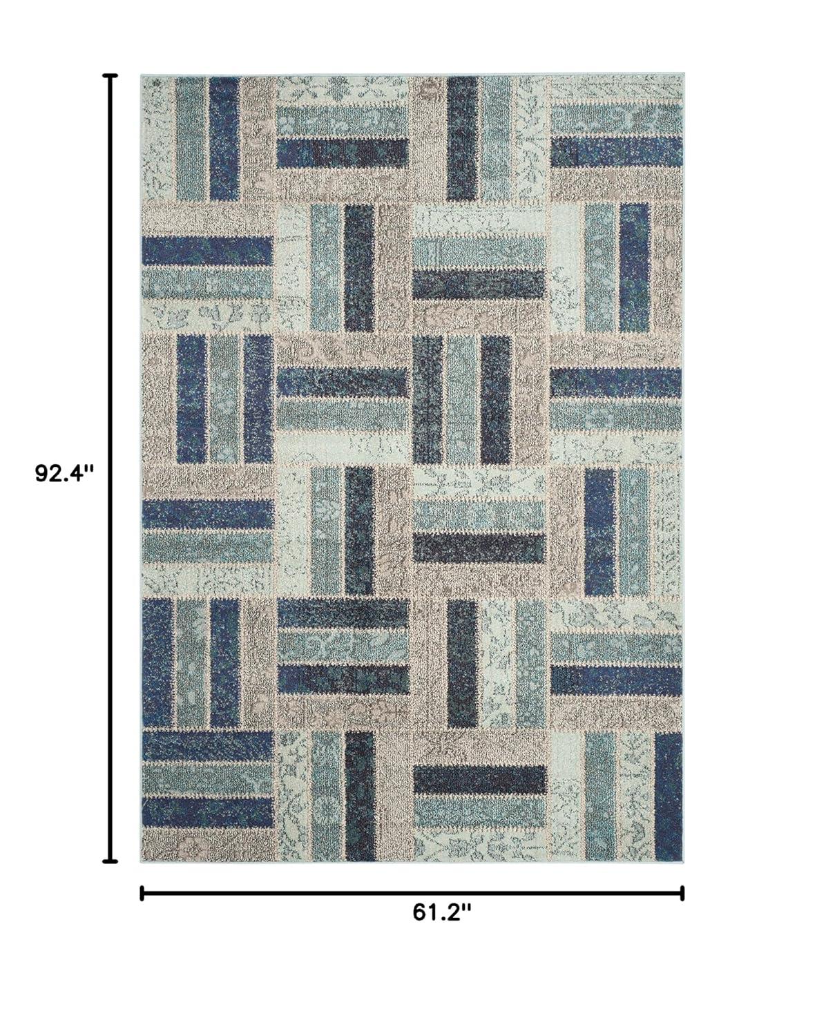Monaco MNC214 Power Loomed Indoor Area Rug - Grey/Blue - 5'1"x7'7" - Safavieh