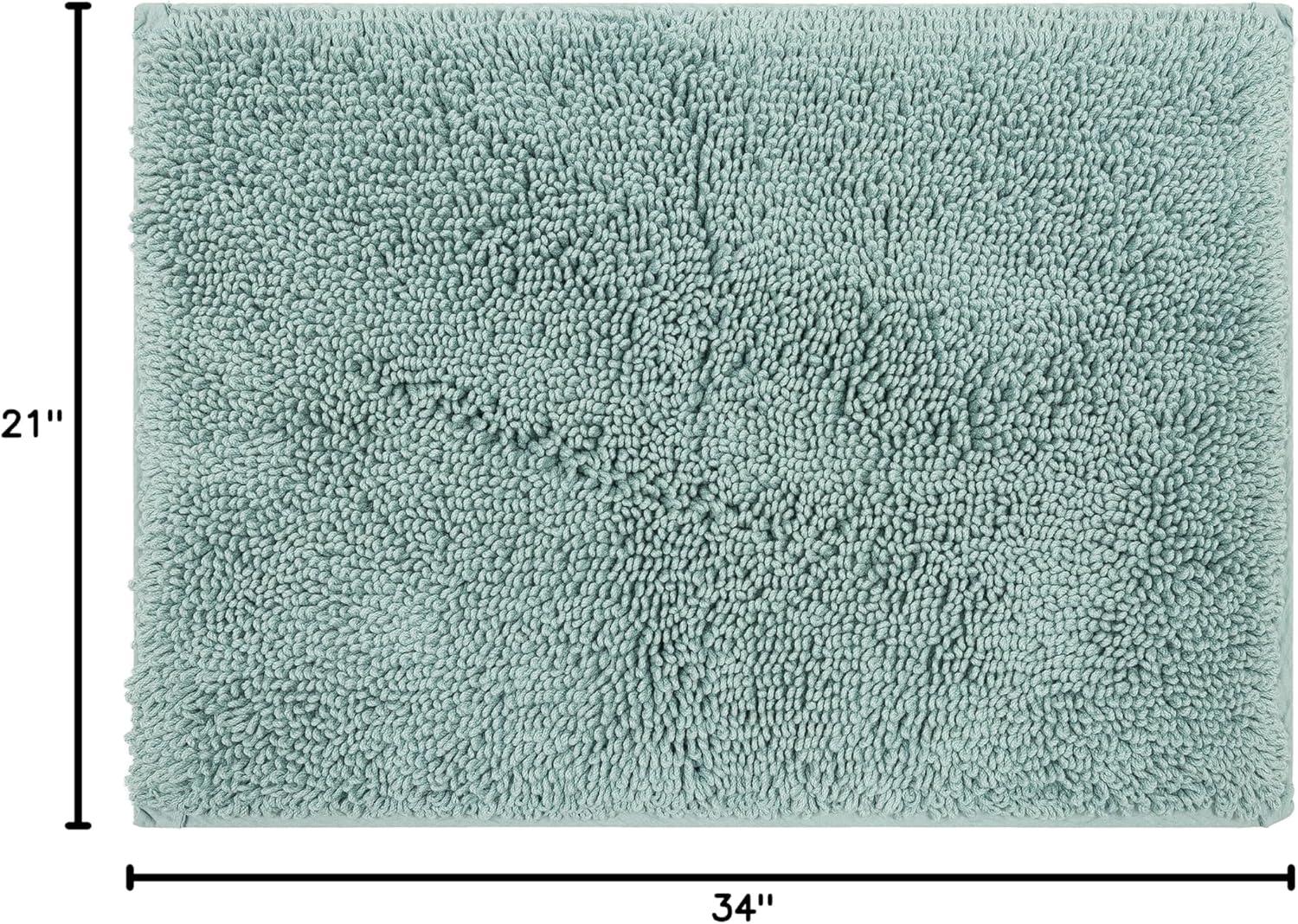 Mohawk Home Classic Cotton Plush Stain/Fade Resistant Non-Slip Washable Bath Mat, Glacier, 1' 9" X 2' 10"