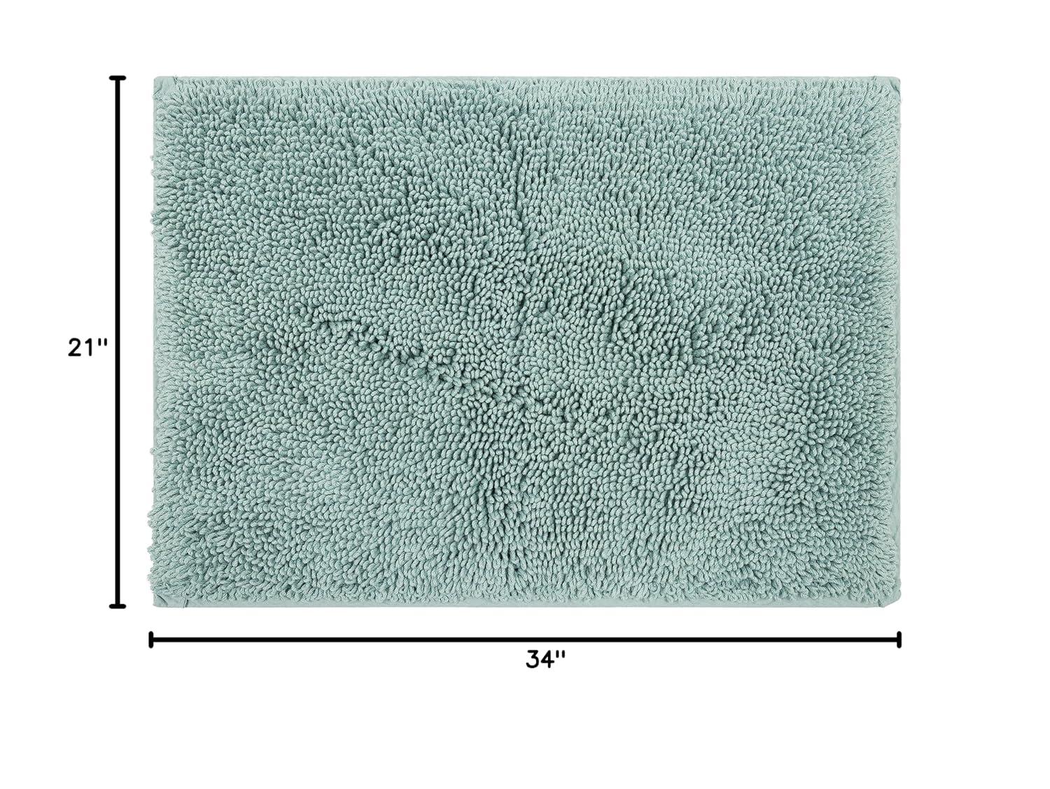 Mohawk Home Classic Cotton Plush Stain/Fade Resistant Non-Slip Washable Bath Mat, Glacier, 1' 9" X 2' 10"