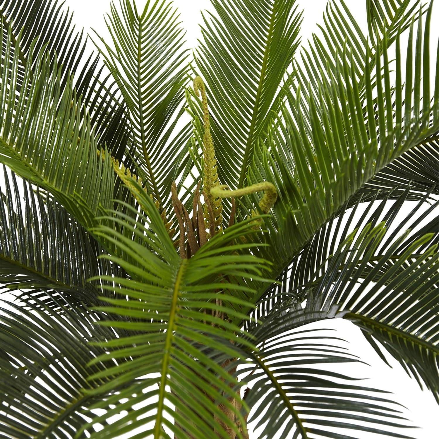 Nearly Natural 3-ft Cycas Tree in Wood Planter