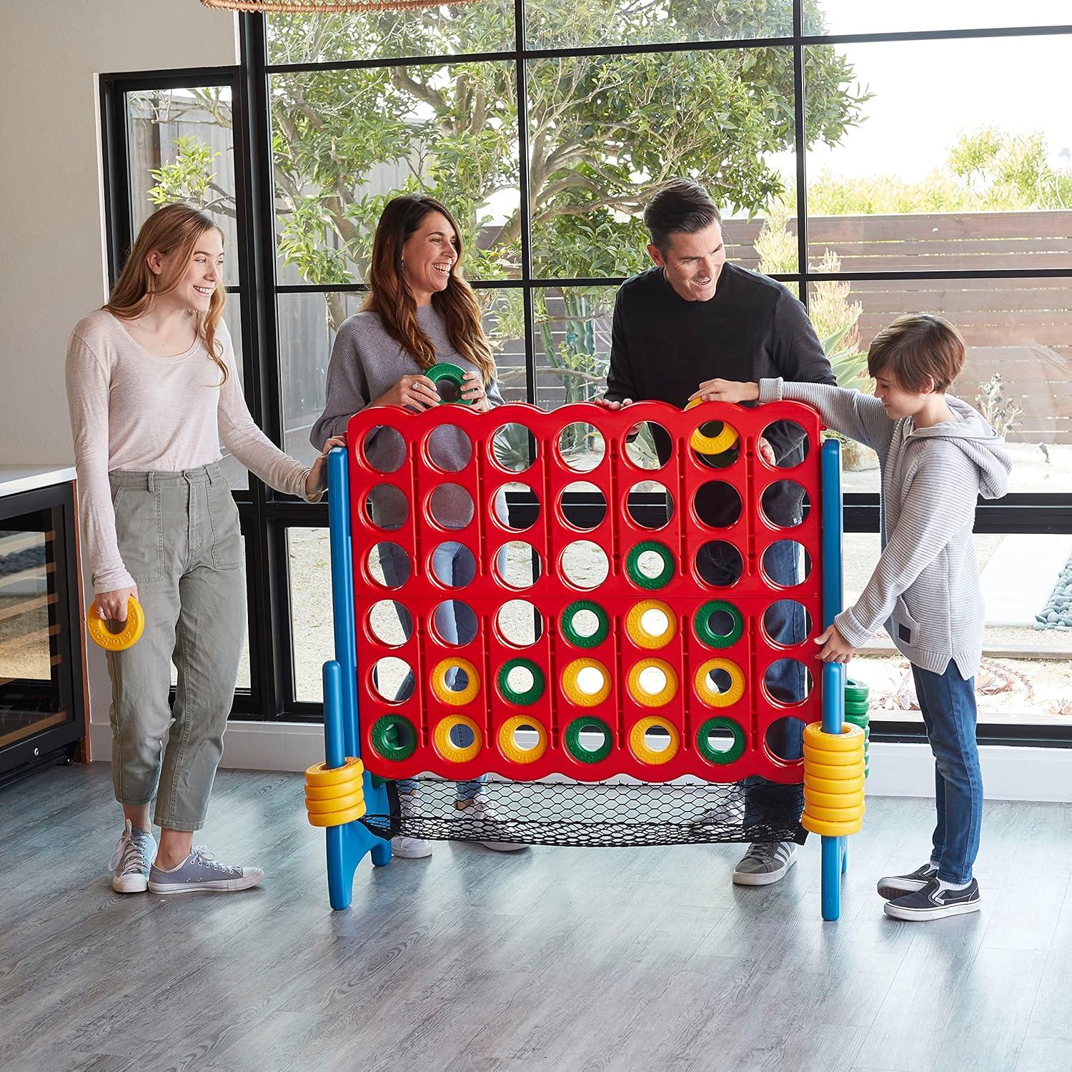ECR4Kids ECR4Kids Jumbo 4-To-Score with Mesh Net and Carry Bag, Giant Game, Assorted