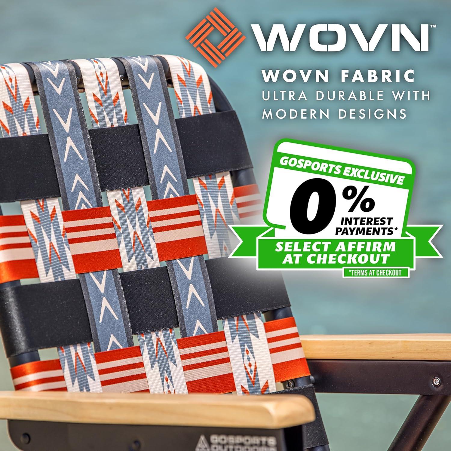 GoSports GoSports Outdoors WOVN Premium Beach & Camping Chair - Folding Backpack Chair for Adults - MESA