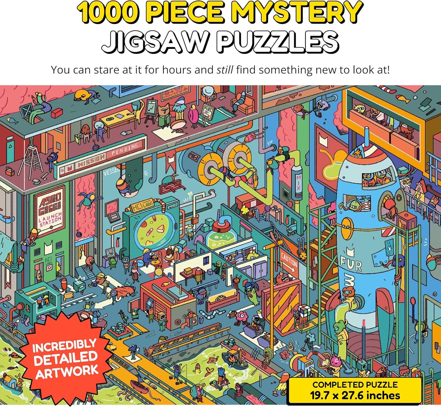 Mystery Jigsaw Puzzle-1,000 Pcs Mystery Puzzle with Storytelling Comics, Secret Ending-1000 Piece Puzzle for Adults & Kids –19.7'' x 27.6'' Frameable Magic Art (Beyond The Kelp)