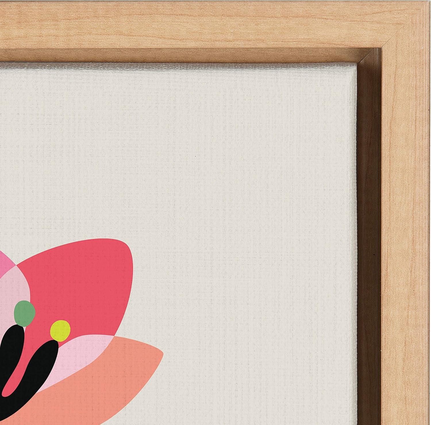 Kate and Laurel Sylvie Mid Century Modern Cherry Blossoms Framed Canvas by Rachel Lee of My Dream Wall