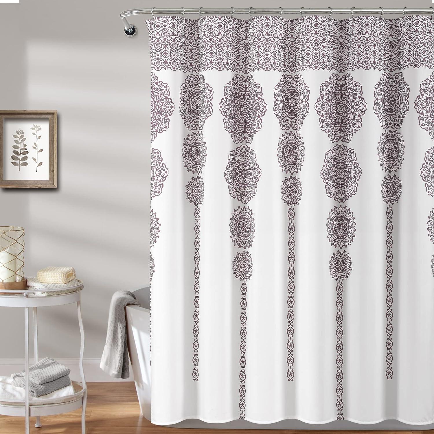 Lush Decor Stripe Medallion Shower Curtain