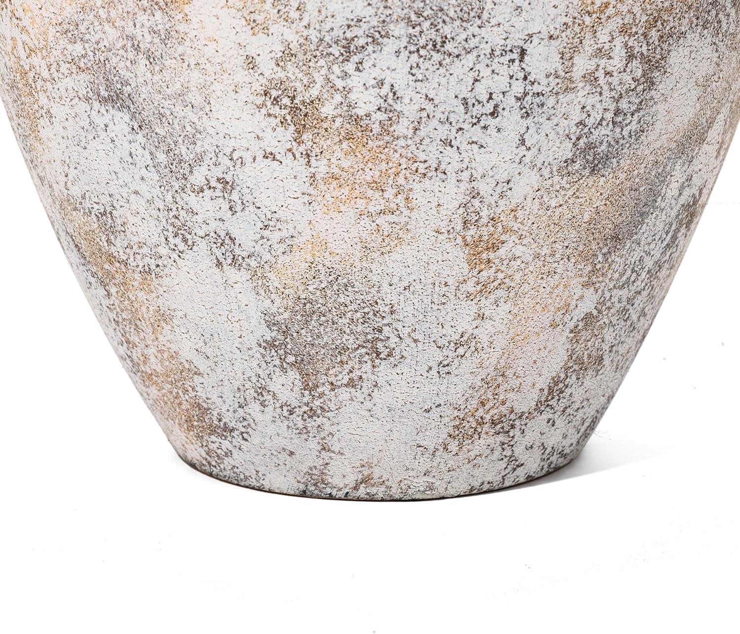 Marble Textured White Ceramic Decorative Table Vase