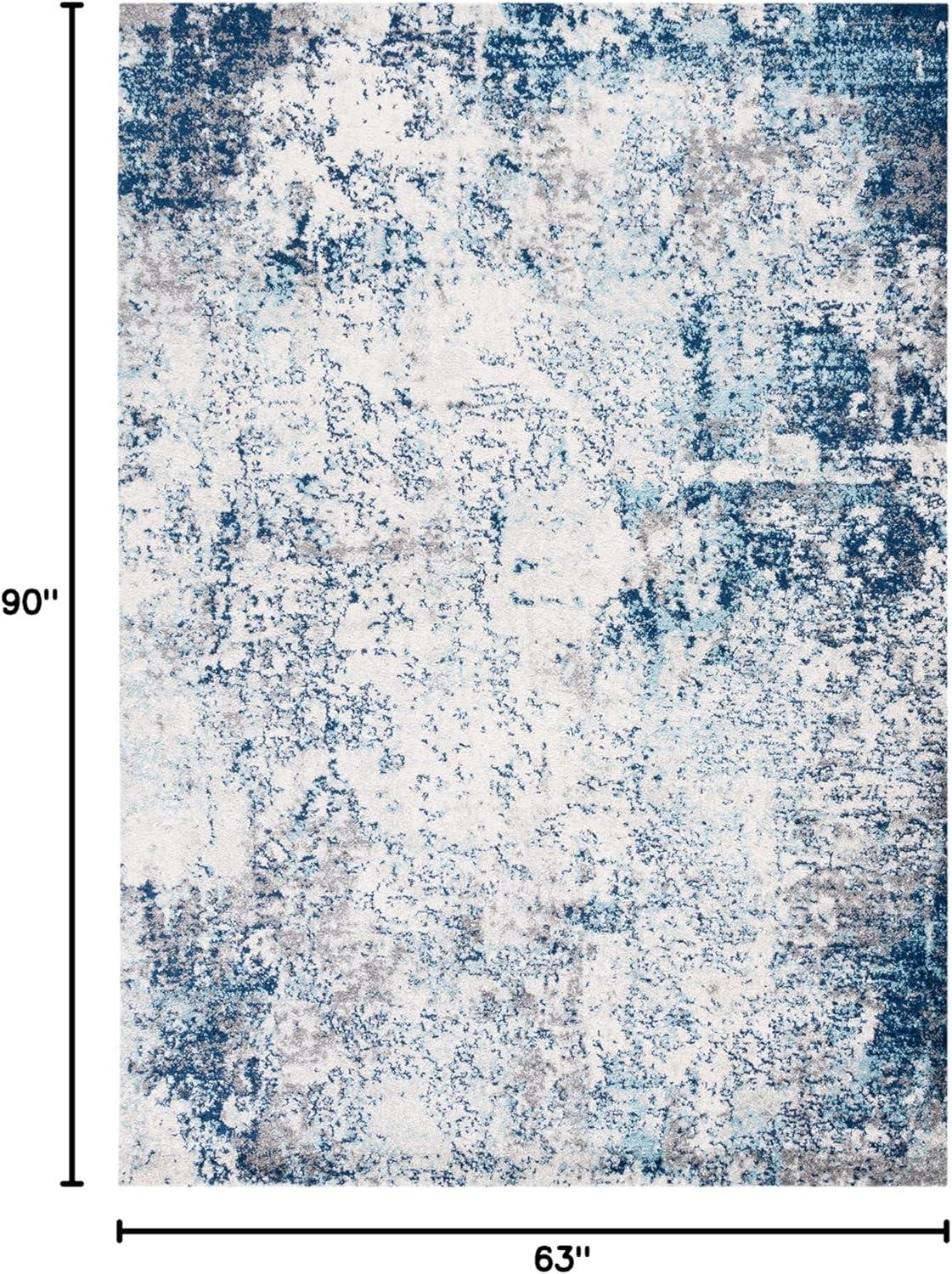 Tulum TUL284 Power Loomed Area Rug - Ivory/Blue - 5'3"x7'6" - Safavieh.