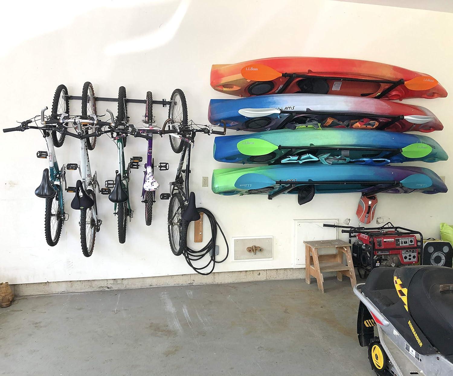 StoreYourBoard 4 Kayak Storage Rack, Wall Mounted Indoor Garage Organizer, Holds up to 400 lbs.