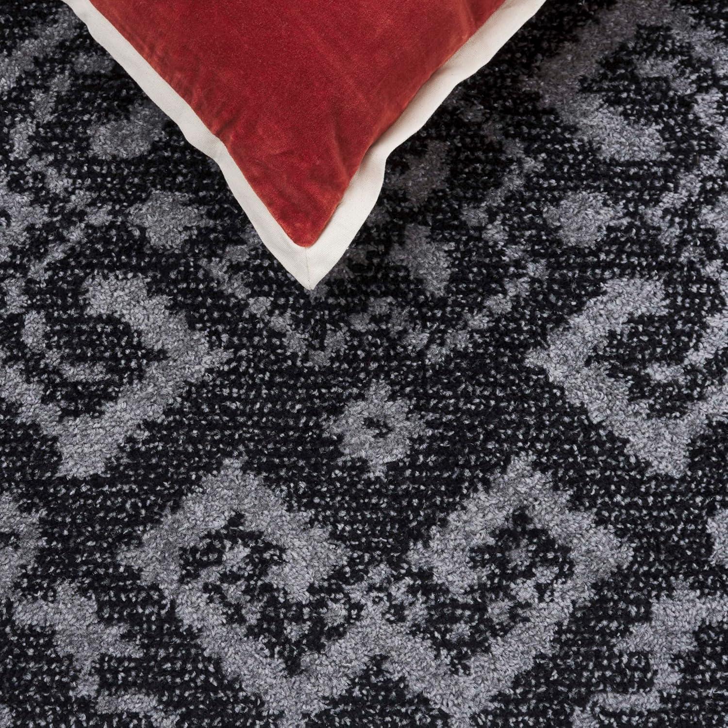 Adirondack ADR107 Machine Made Indoor Area Rug - Silver/Black - 6'x9' - Safavieh
