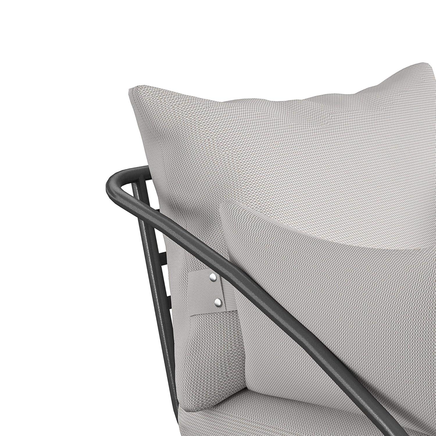 Teddi 2pc Outdoor Lounge Chairs Charcoal - Novogratz: Weather-Resistant Patio Furniture, Steel Frame