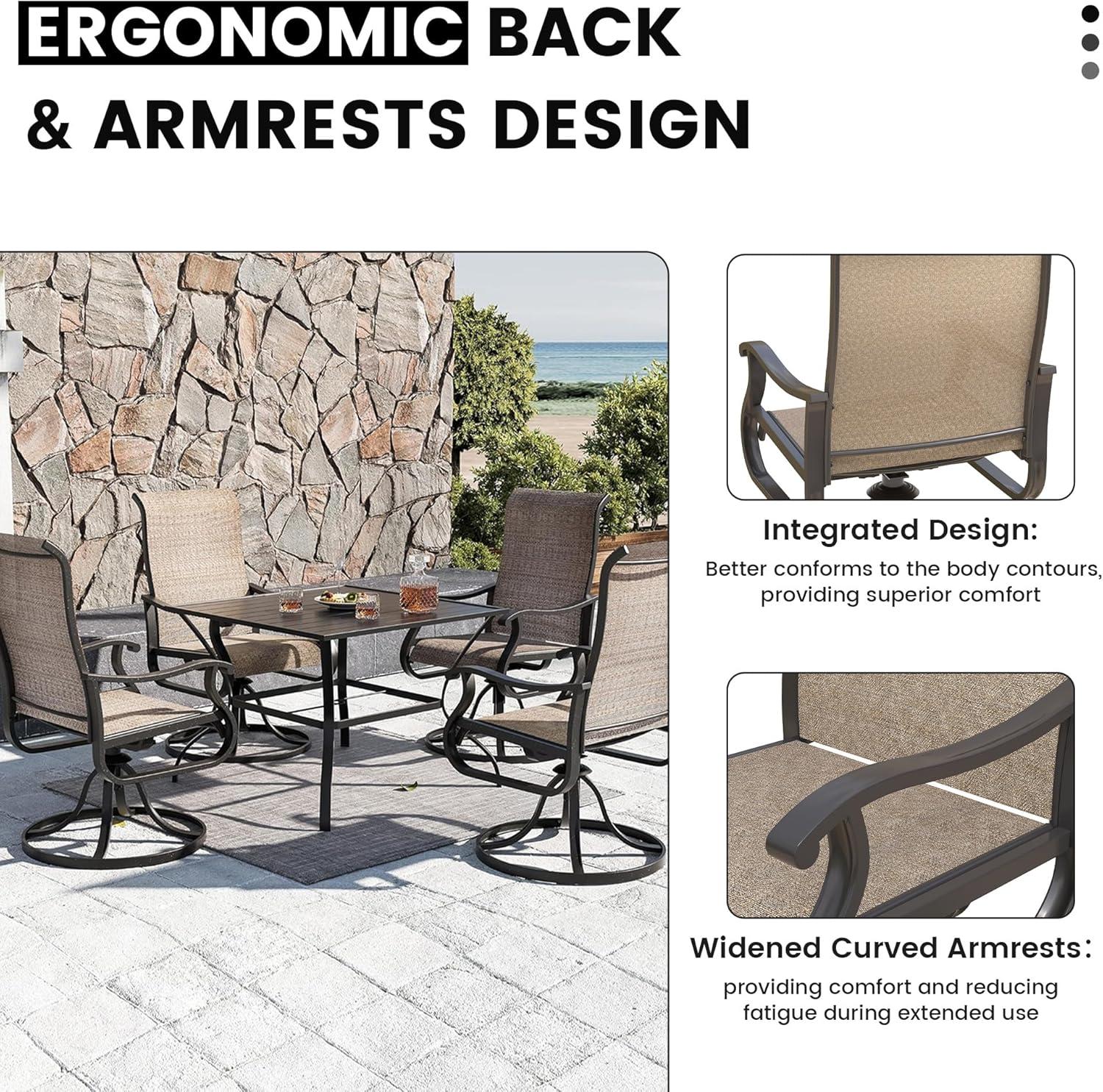 Joclynn Swivel Patio Dining Armchair
