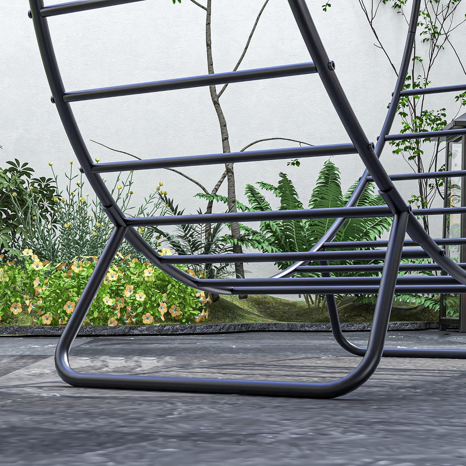 Outsunny 40 Inch Firewood Rack Outdoor Indoor with Zipper Cover, Waterproof Firewood Holder, Heavy Duty Log Holder, Wood Storage Hoop for Fireplace, Firepit, Black