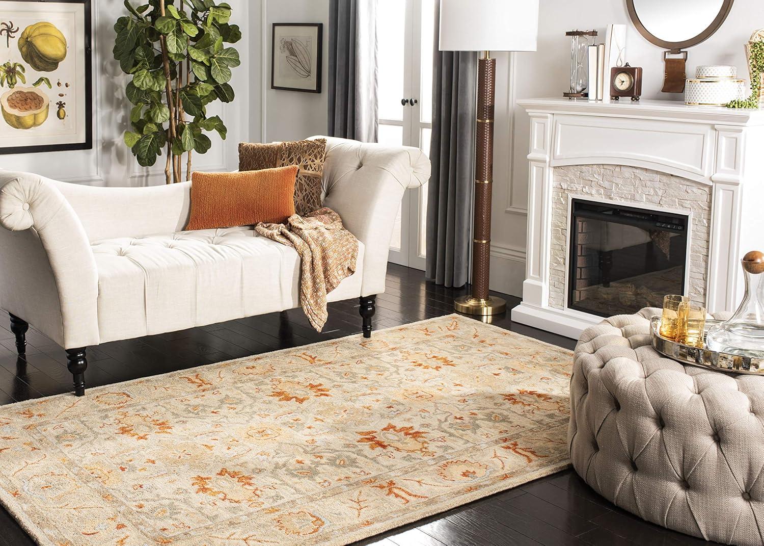 Antiquity AT63 Hand Tufted Area Rug - Beige/Multi - 4'x6' - Safavieh.