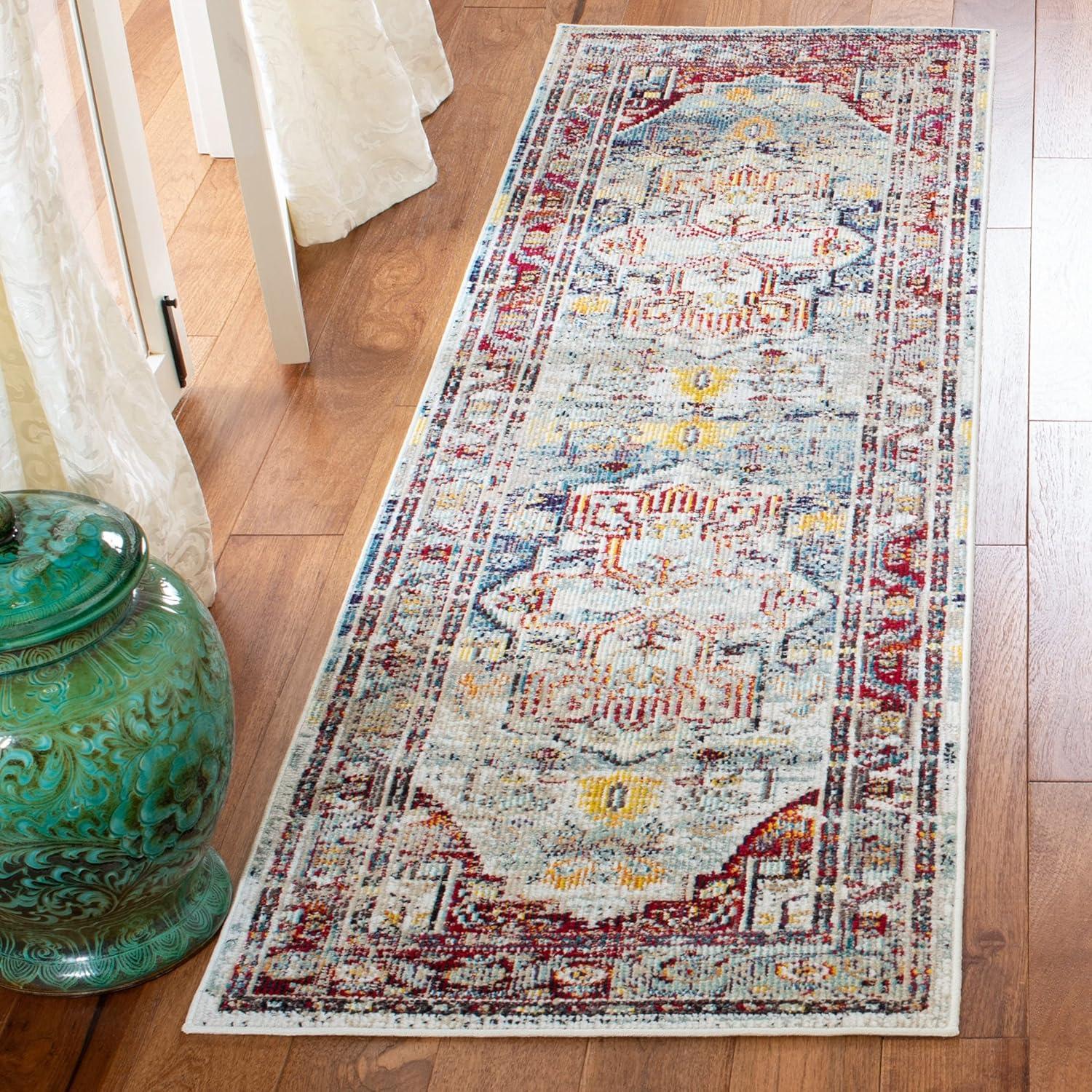 Safavieh  Crystal Nedra Vintage Boho Oriental Rug Teal/Purple 3' x 5' 3' x 5' Indoor Living Room, Bedroom Purple Rectangle