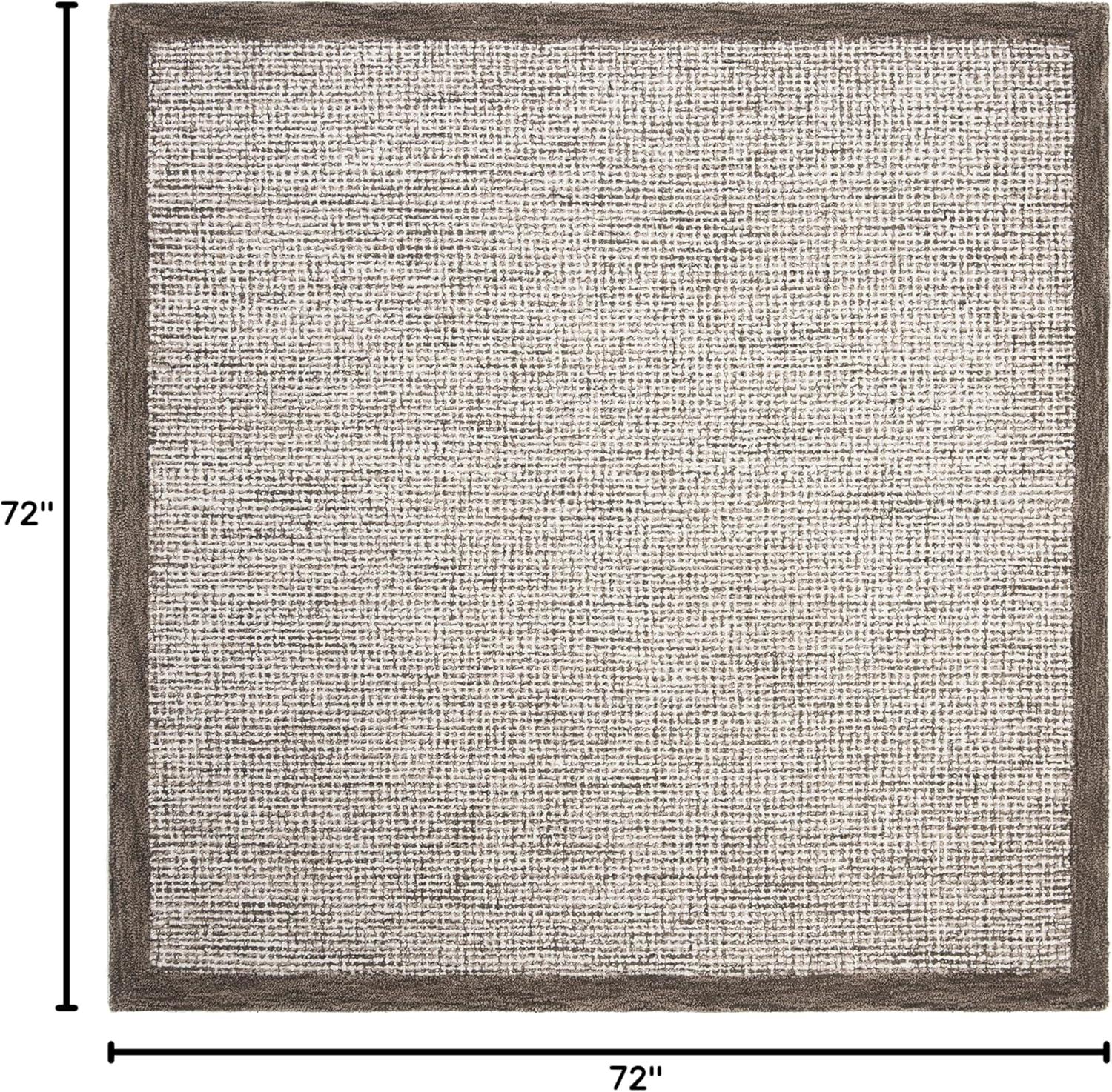Abstract ABT220 Handmade Indoor Area Rug - Brown/Ivory - 6'x6' - Safavieh
