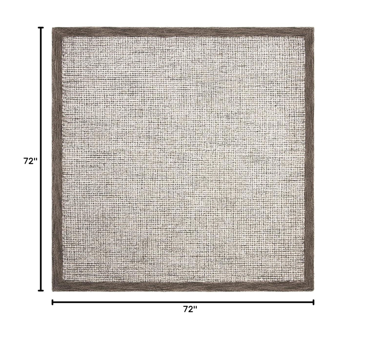 Abstract ABT220 Handmade Indoor Area Rug - Brown/Ivory - 6'x6' - Safavieh