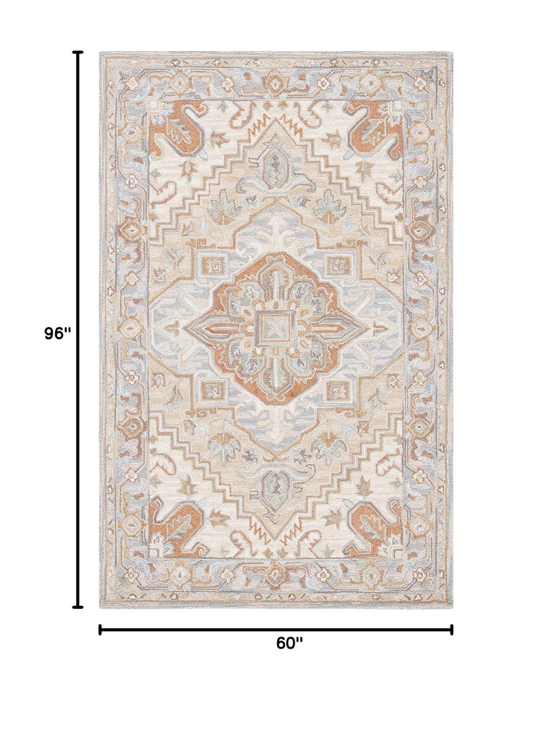 Heritage HG920 Hand Loomed Area Rug - Beige/Grey - 5'x8' - Safavieh.
