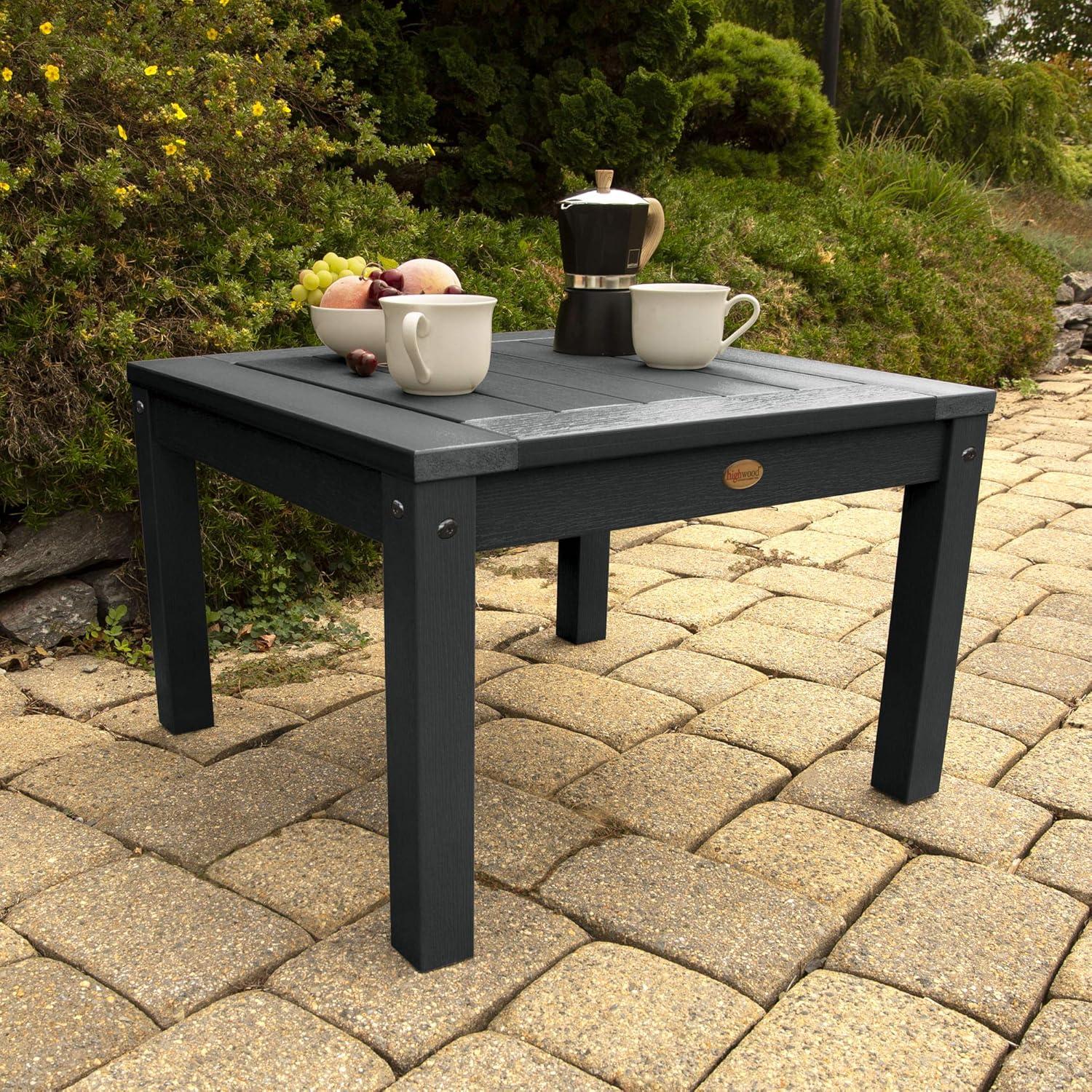 Adirondack Side Table Black - Highwood: Weather-Resistant Poly Lumber, 12-Year Warranty, Stainless Steel Hardware