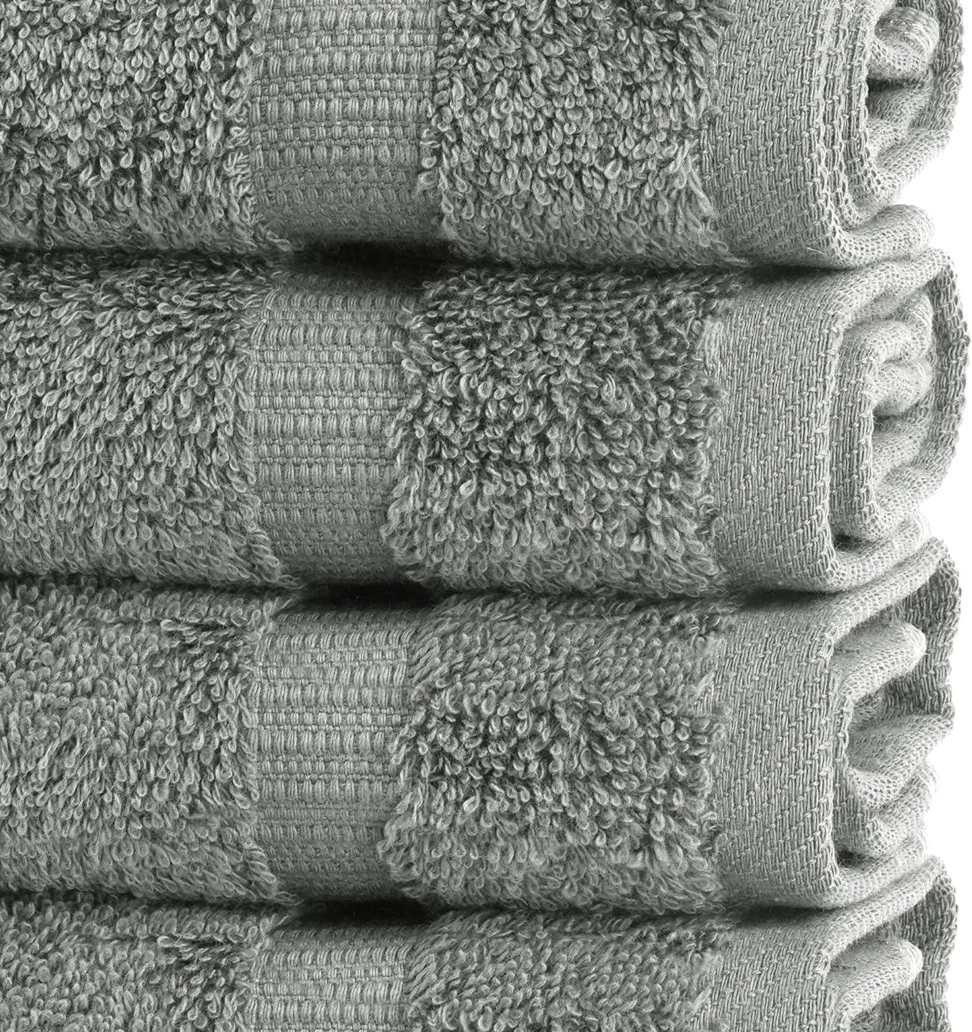 100% Turkish Cotton Towel Set (Gray, Bath Towels - Set of 4)