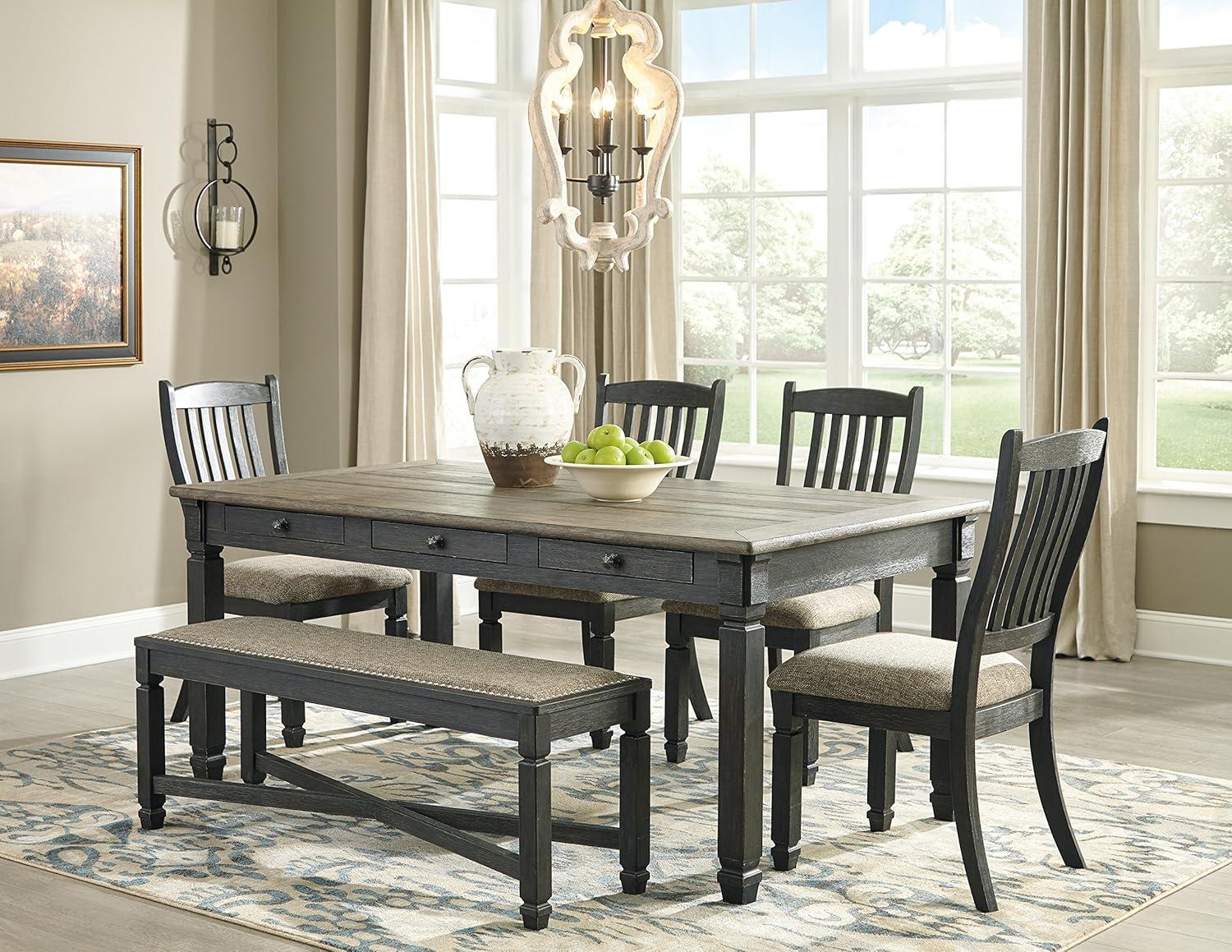 Signature Design by Ashley Tyler Creek Storage Dining Table in Black and Gray