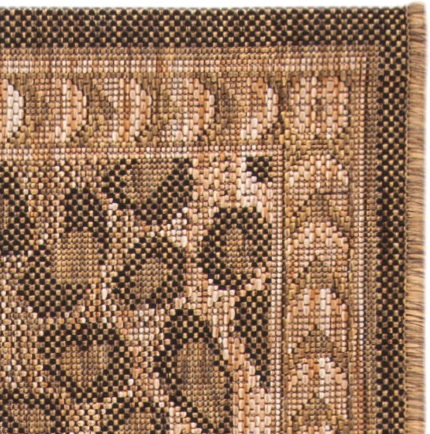 Courtyard CY6100 Power Loomed Rectangle Indoor/Outdoor Area Rug - Natural/Gold - 5' 3" X 7' 7" - Safavieh.